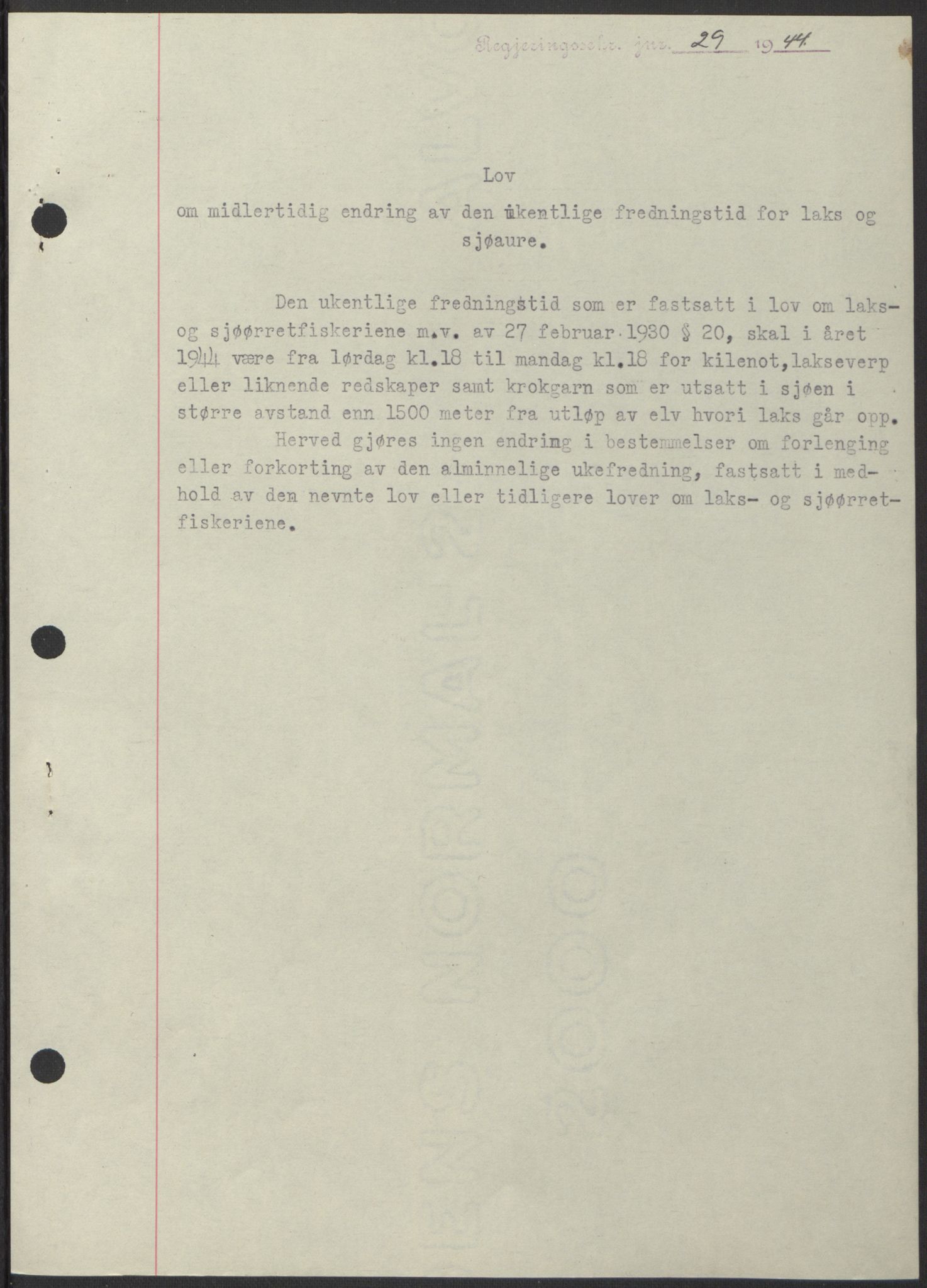 NS-administrasjonen 1940-1945 (Statsrådsekretariatet, de kommisariske statsråder mm), AV/RA-S-4279/D/Db/L0100: Lover, 1944, p. 54