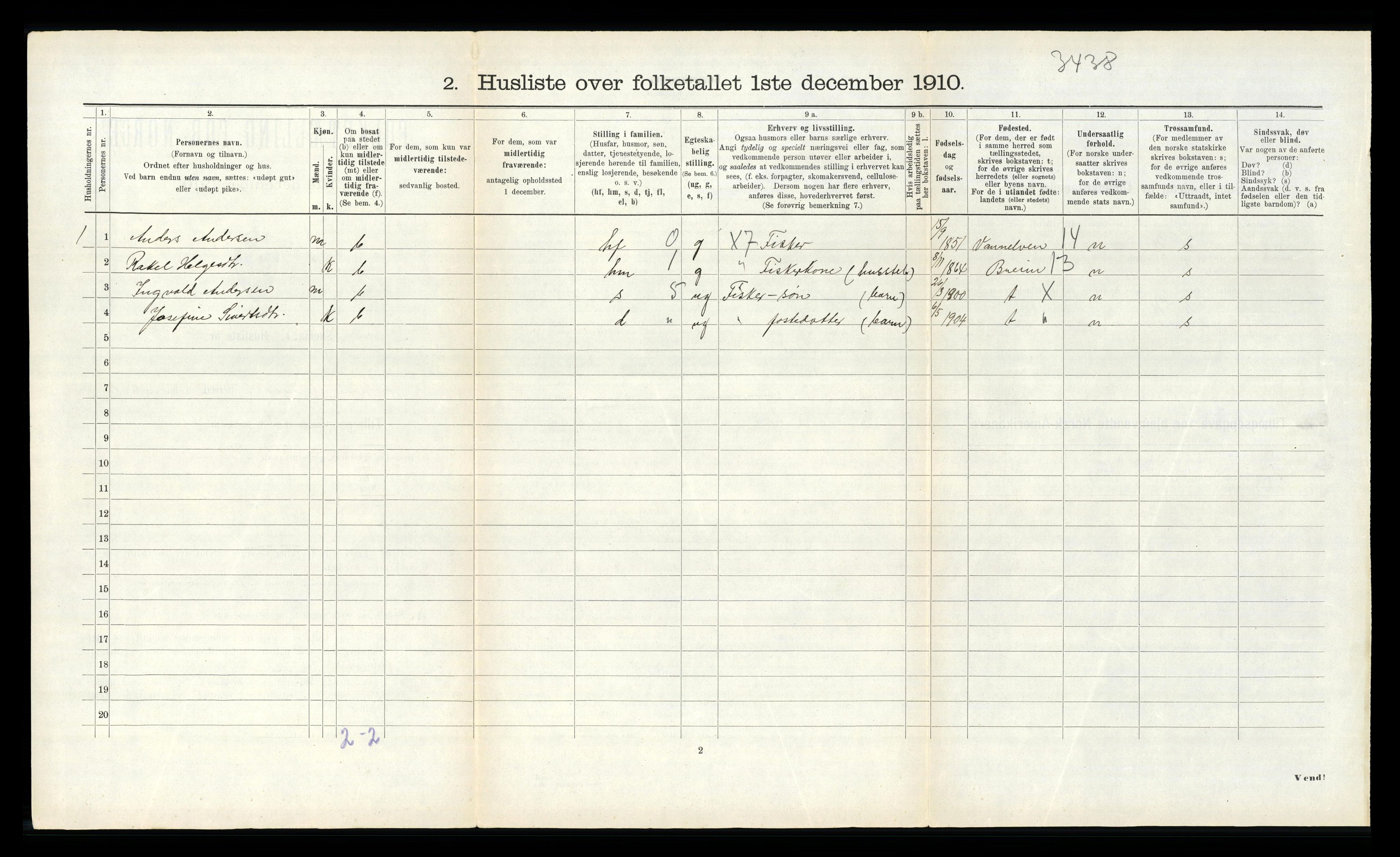 RA, 1910 census for Sør-Vågsøy, 1910, p. 395