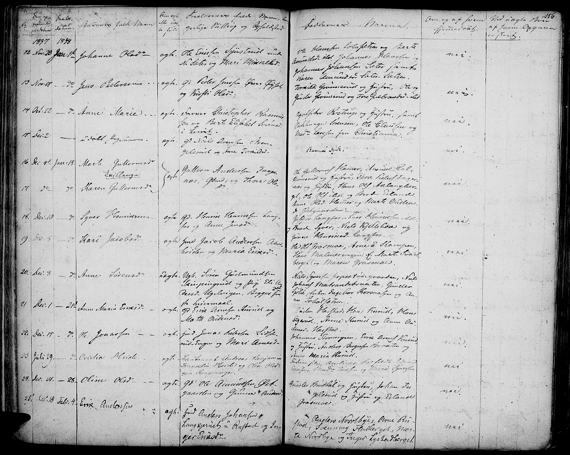 Vinger prestekontor, AV/SAH-PREST-024/H/Ha/Haa/L0007: Parish register (official) no. 7, 1826-1839, p. 156