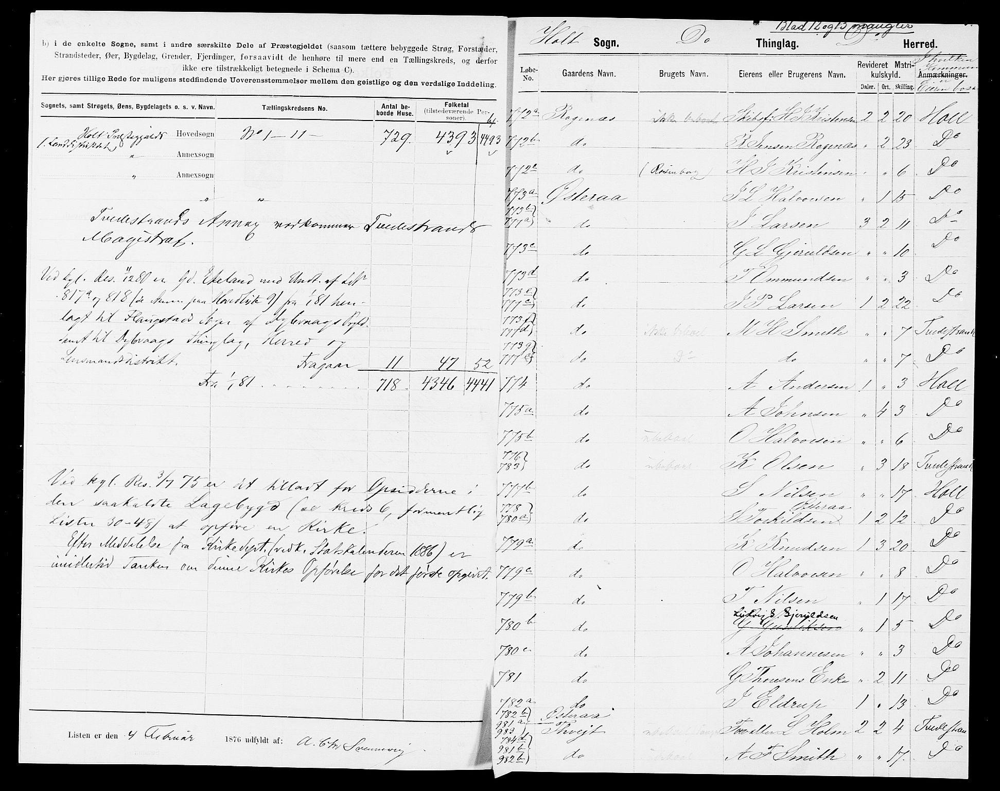 SAK, 1875 census for 0914L Holt/Holt, 1875, p. 4