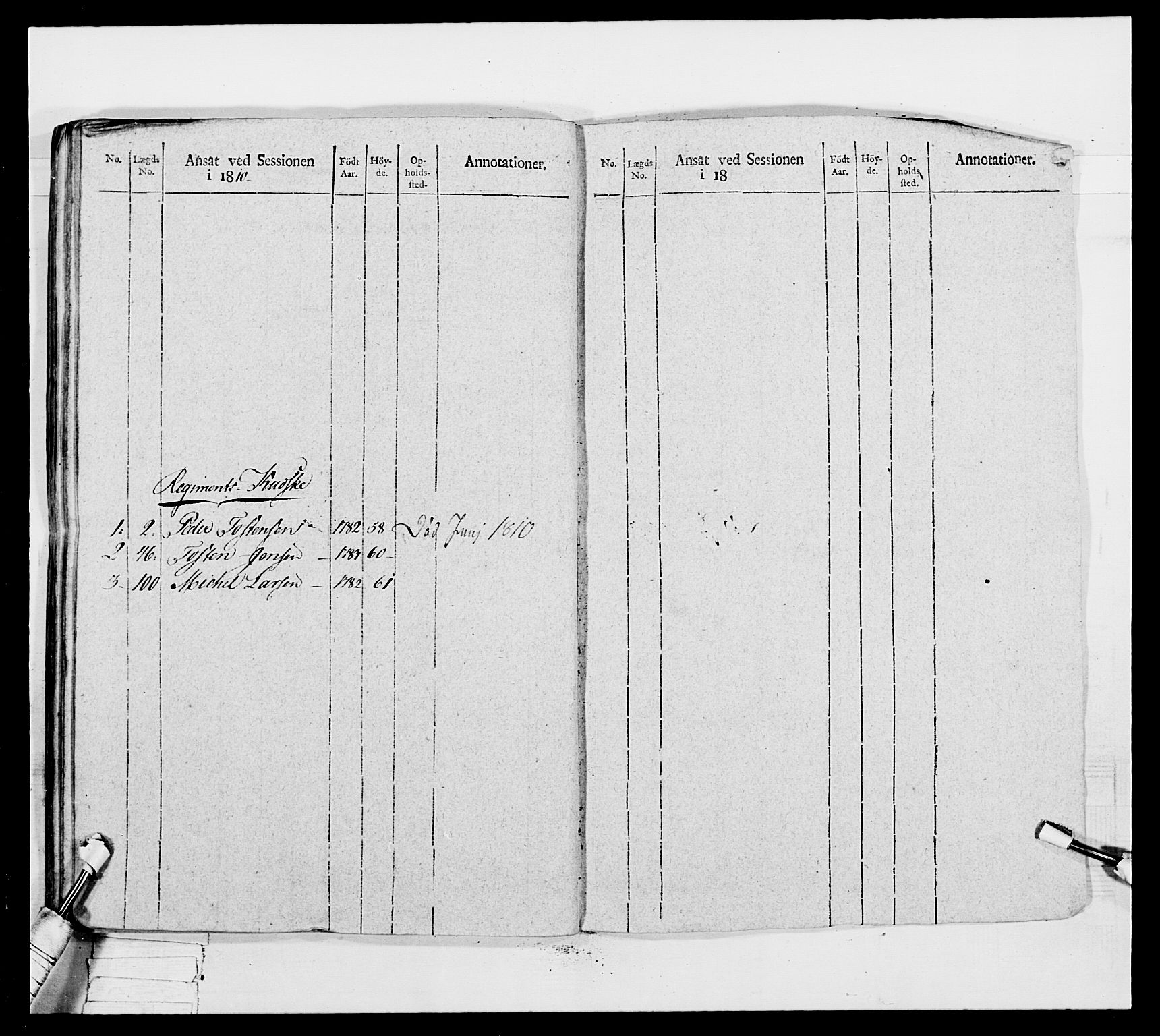 Generalitets- og kommissariatskollegiet, Det kongelige norske kommissariatskollegium, AV/RA-EA-5420/E/Eh/L0042: 1. Akershusiske nasjonale infanteriregiment, 1810, p. 199