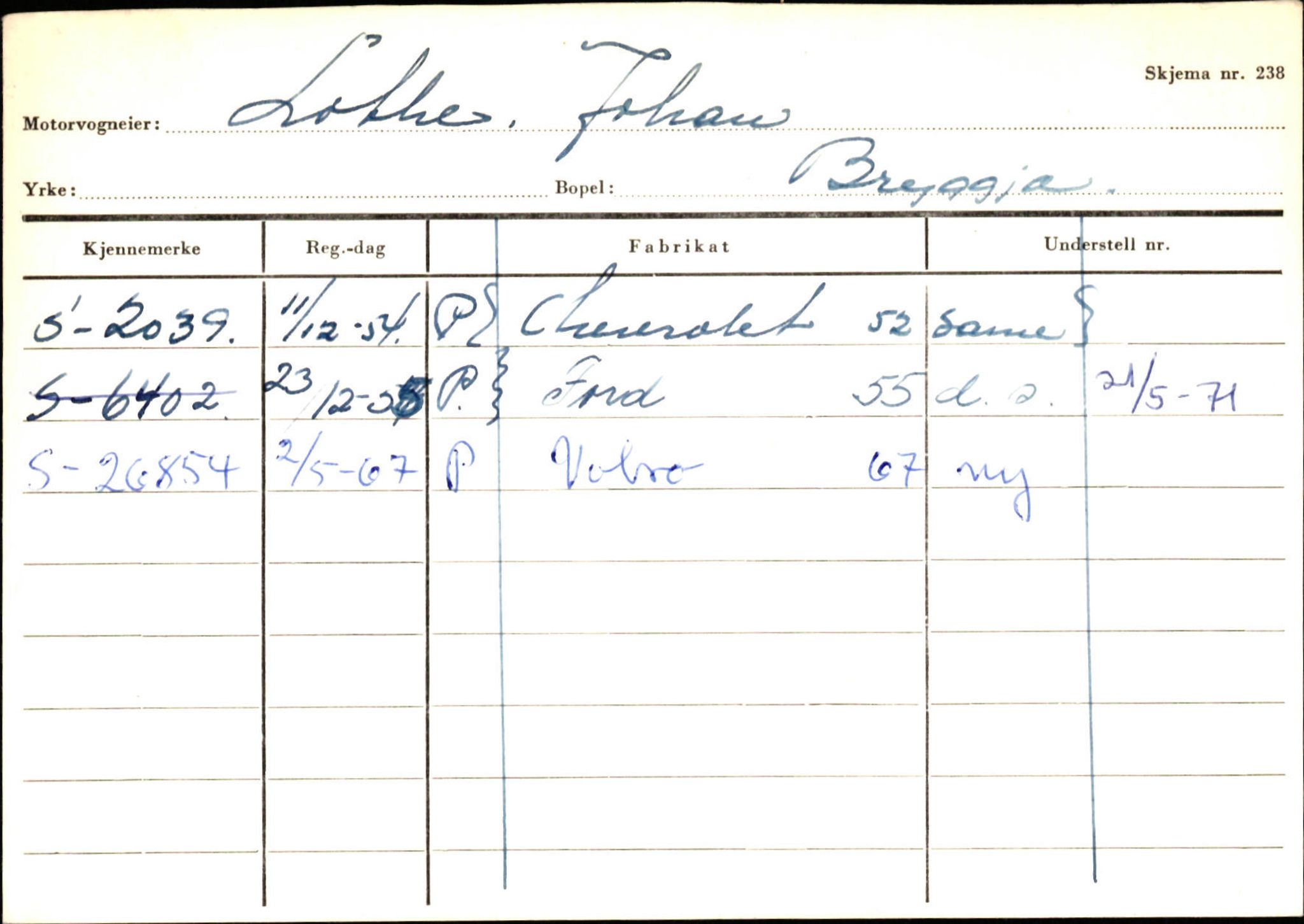 Statens vegvesen, Sogn og Fjordane vegkontor, AV/SAB-A-5301/4/F/L0144: Registerkort Vågsøy A-R, 1945-1975, p. 1670