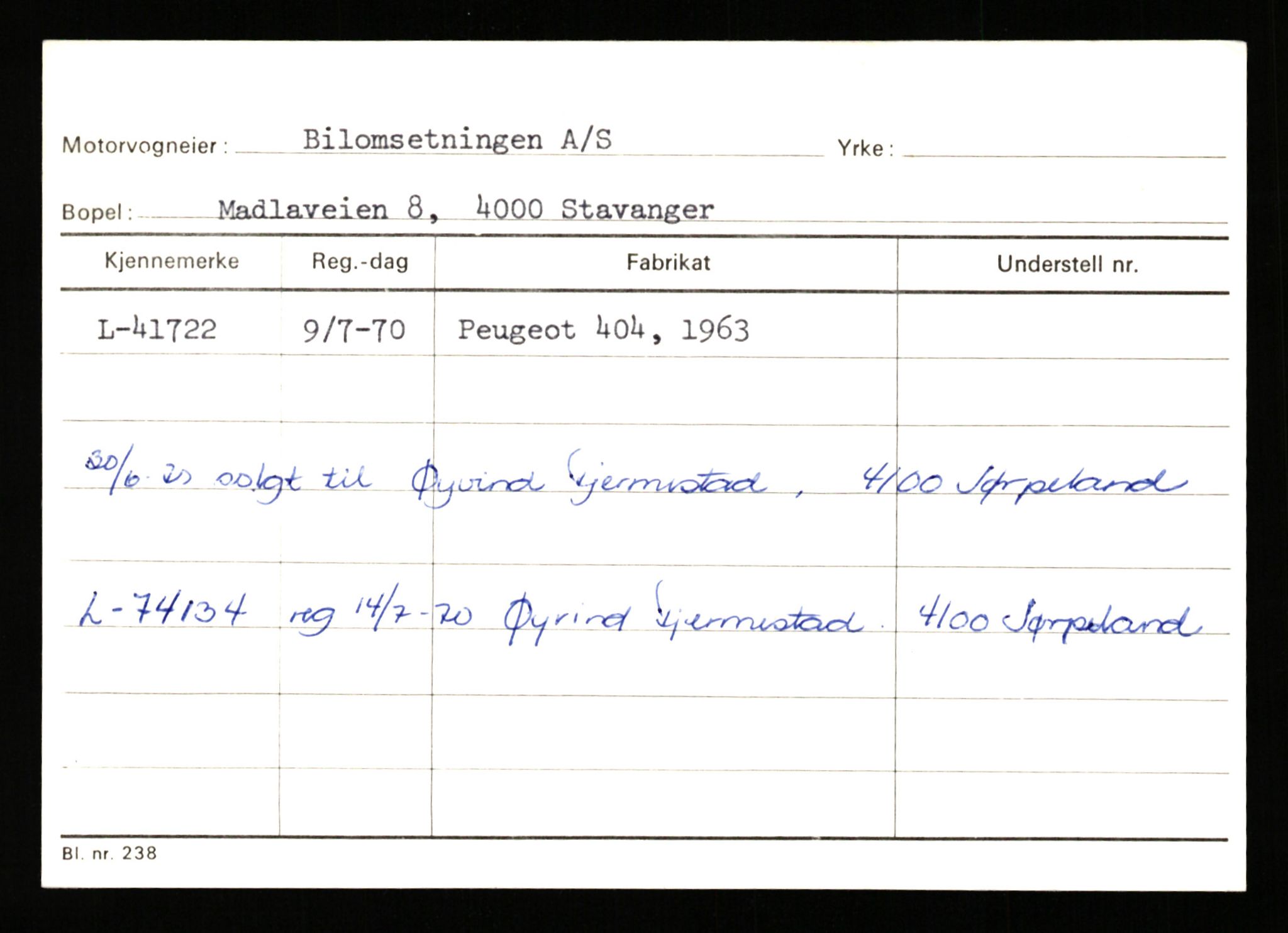 Stavanger trafikkstasjon, AV/SAST-A-101942/0/G/L0006: Registreringsnummer: 34250 - 49007, 1930-1971, p. 1999