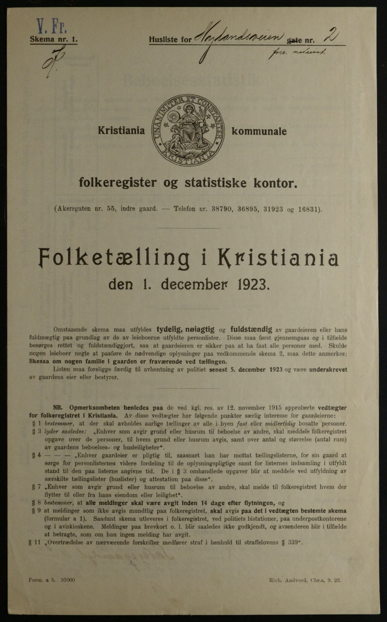 OBA, Municipal Census 1923 for Kristiania, 1923, p. 81294