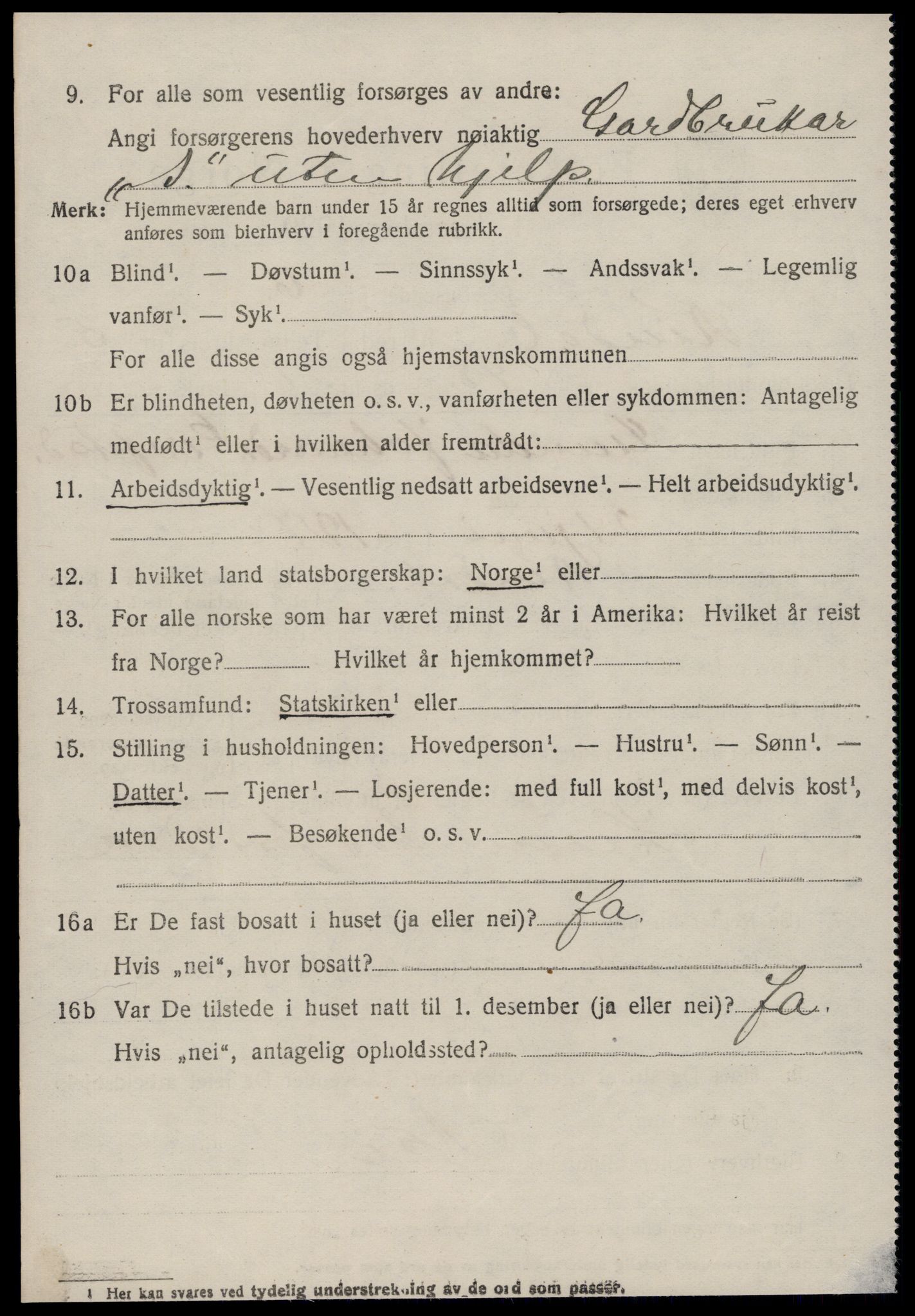 SAT, 1920 census for Rindal, 1920, p. 3273