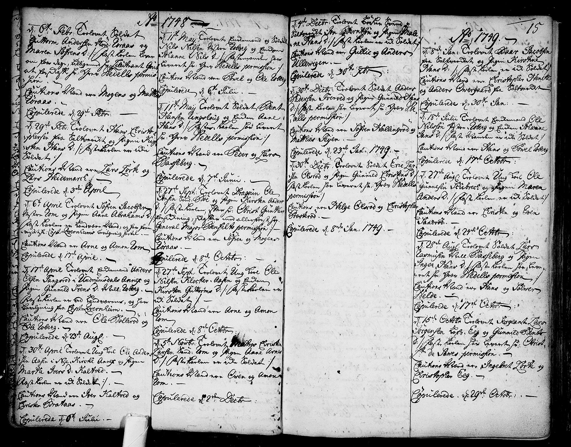 Sem kirkebøker, SAKO/A-5/F/Fb/L0001: Parish register (official) no. II 1, 1702-1764, p. 15