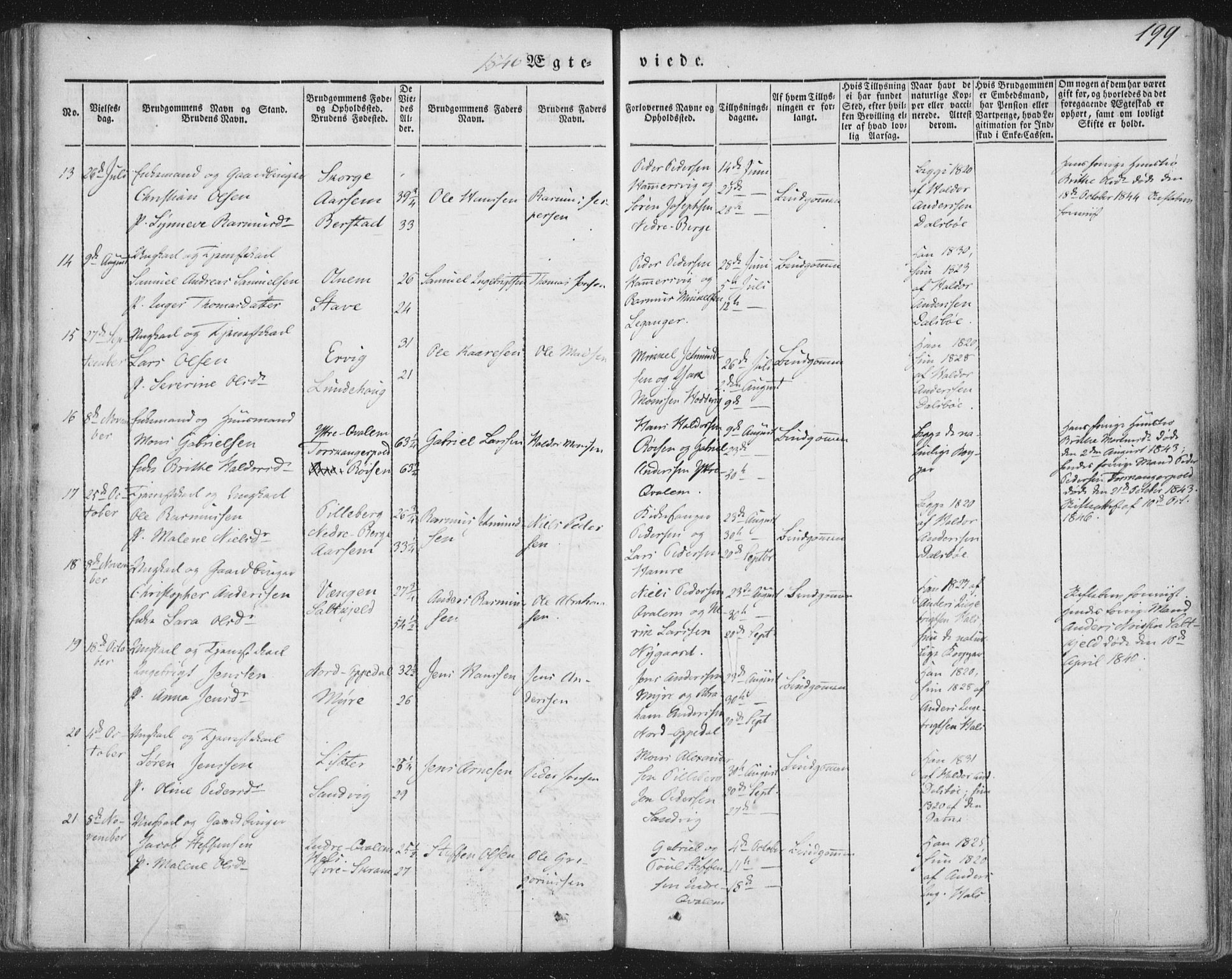 Selje sokneprestembete, AV/SAB-A-99938/H/Ha/Haa/Haaa: Parish register (official) no. A 10, 1844-1858, p. 199