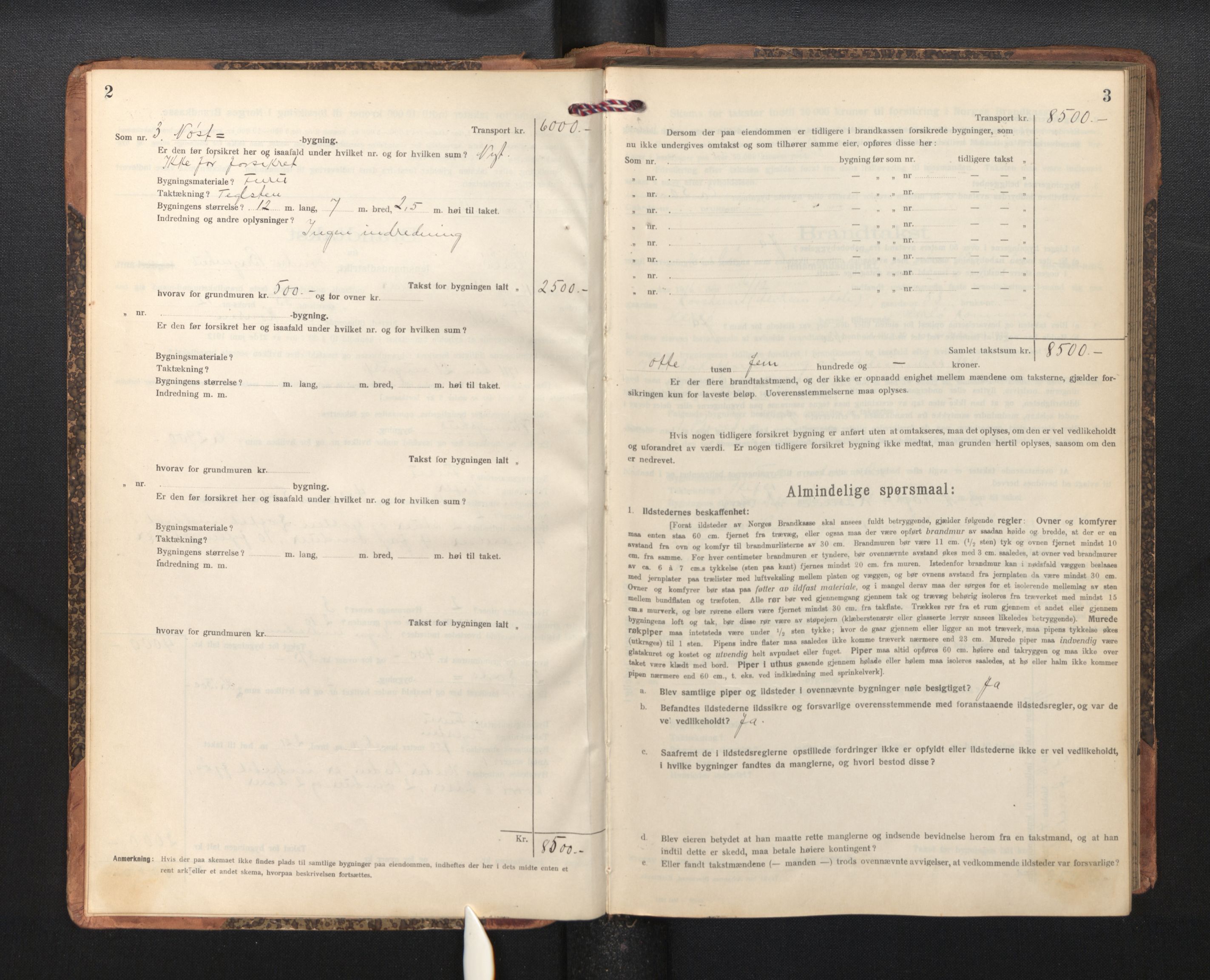 Lensmannen i Herdla, SAB/A-32901/0012/L0004:  Branntakstprotokoll skjematakst, 1916-1954, p. 2-3