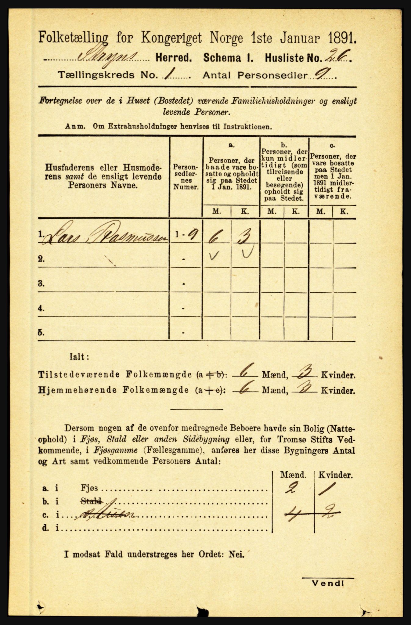 RA, 1891 census for 1448 Stryn, 1891, p. 54