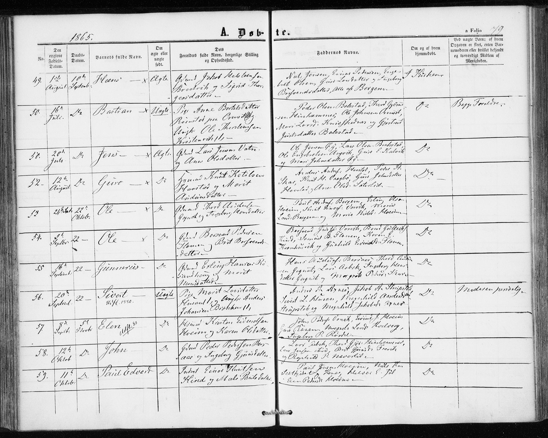 Ministerialprotokoller, klokkerbøker og fødselsregistre - Møre og Romsdal, AV/SAT-A-1454/586/L0985: Parish register (official) no. 586A11, 1857-1866, p. 79