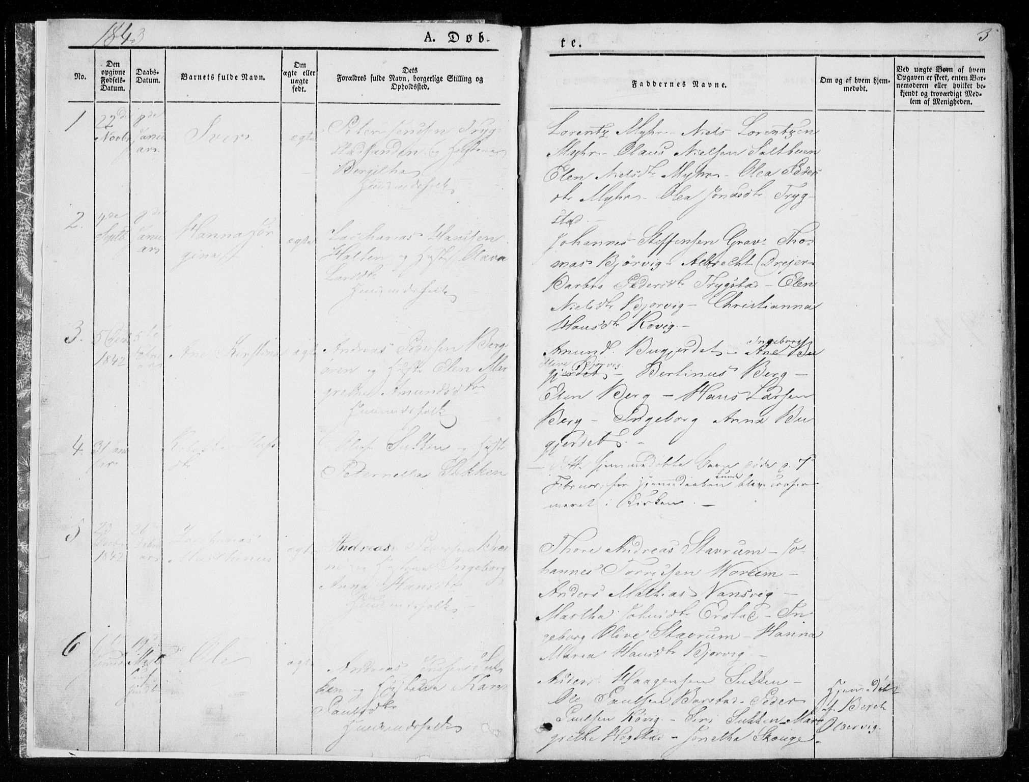 Ministerialprotokoller, klokkerbøker og fødselsregistre - Nord-Trøndelag, SAT/A-1458/722/L0218: Parish register (official) no. 722A05, 1843-1868, p. 3