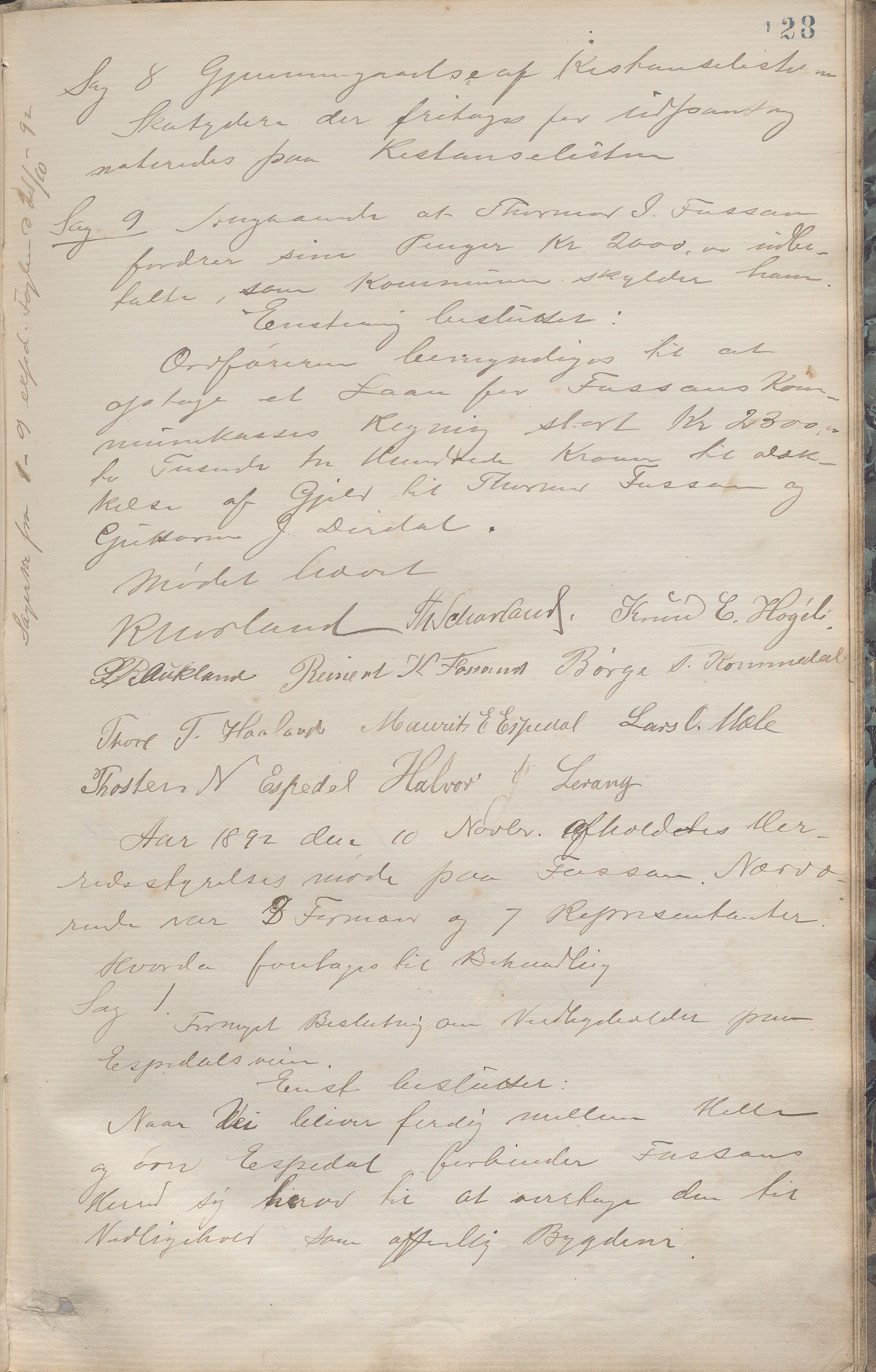 Forsand kommune - Formannskapet / Rådmannskontoret, IKAR/K-101601/A/Aa/Aaa/L0001: Møtebok, 1878-1893, p. 128a