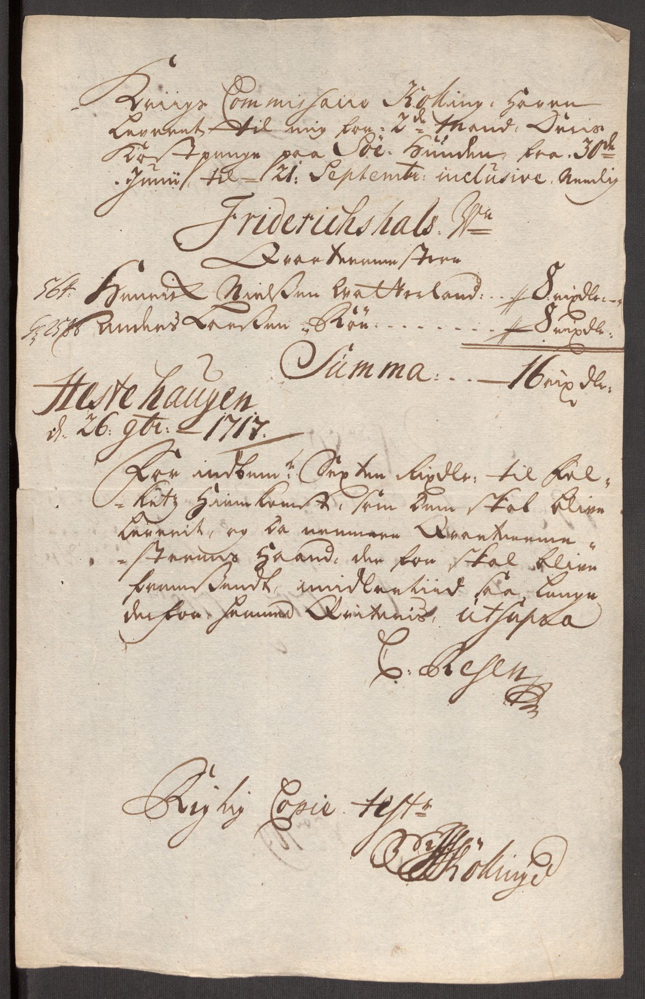 Kommanderende general (KG I) med Det norske krigsdirektorium, AV/RA-EA-5419/E/Eb/L0001: Ruller over noen kompanier som tjenestegjorde på flåten, 1712-1721, p. 505