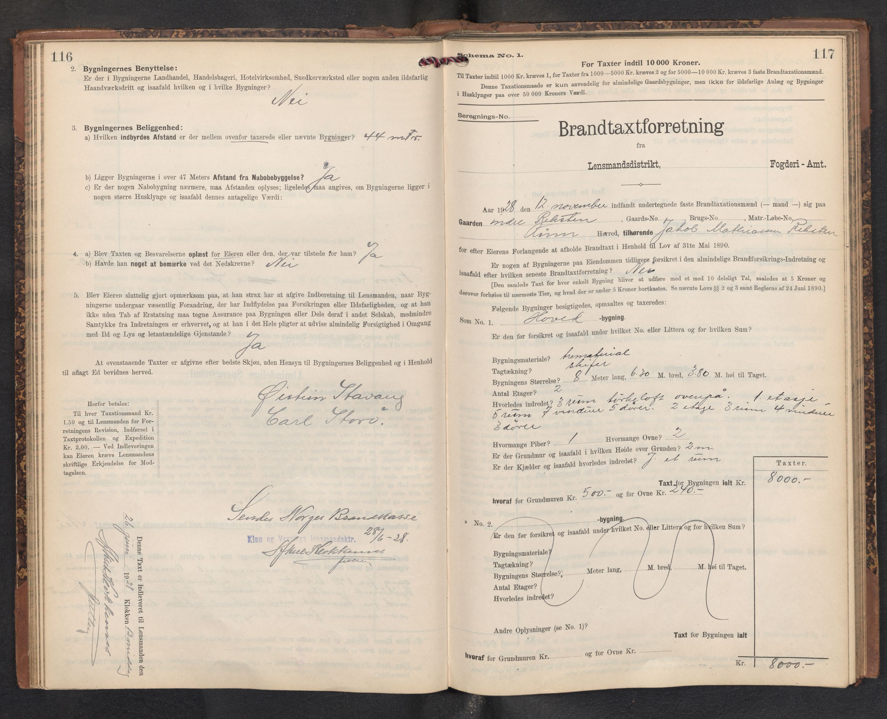 Lensmannen i Kinn, AV/SAB-A-28801/0012/L0005: Branntakstprotokoll, skjematakst, 1903-1938, p. 116-117