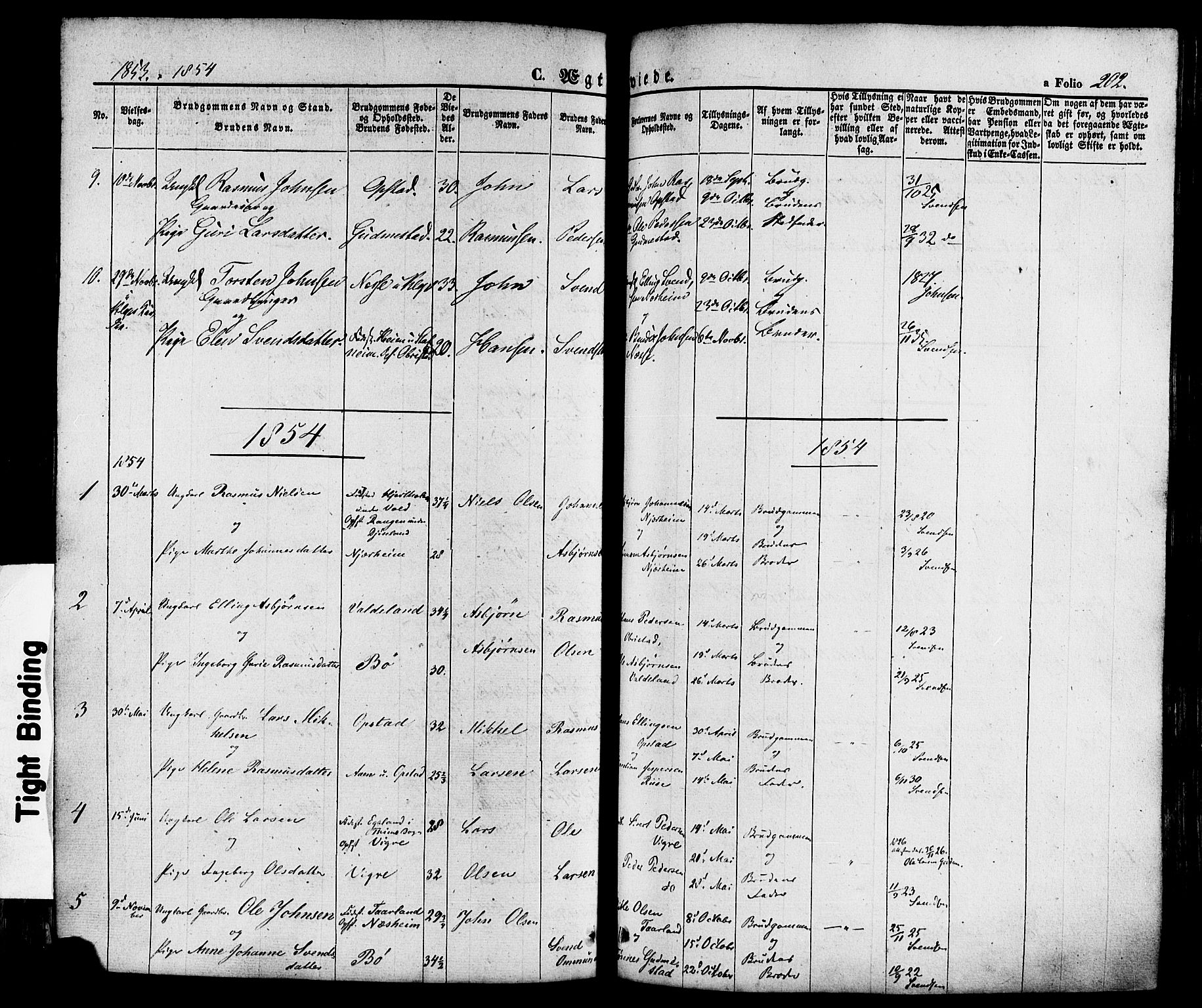 Hå sokneprestkontor, SAST/A-101801/001/30BA/L0008: Parish register (official) no. A 7, 1853-1878, p. 202