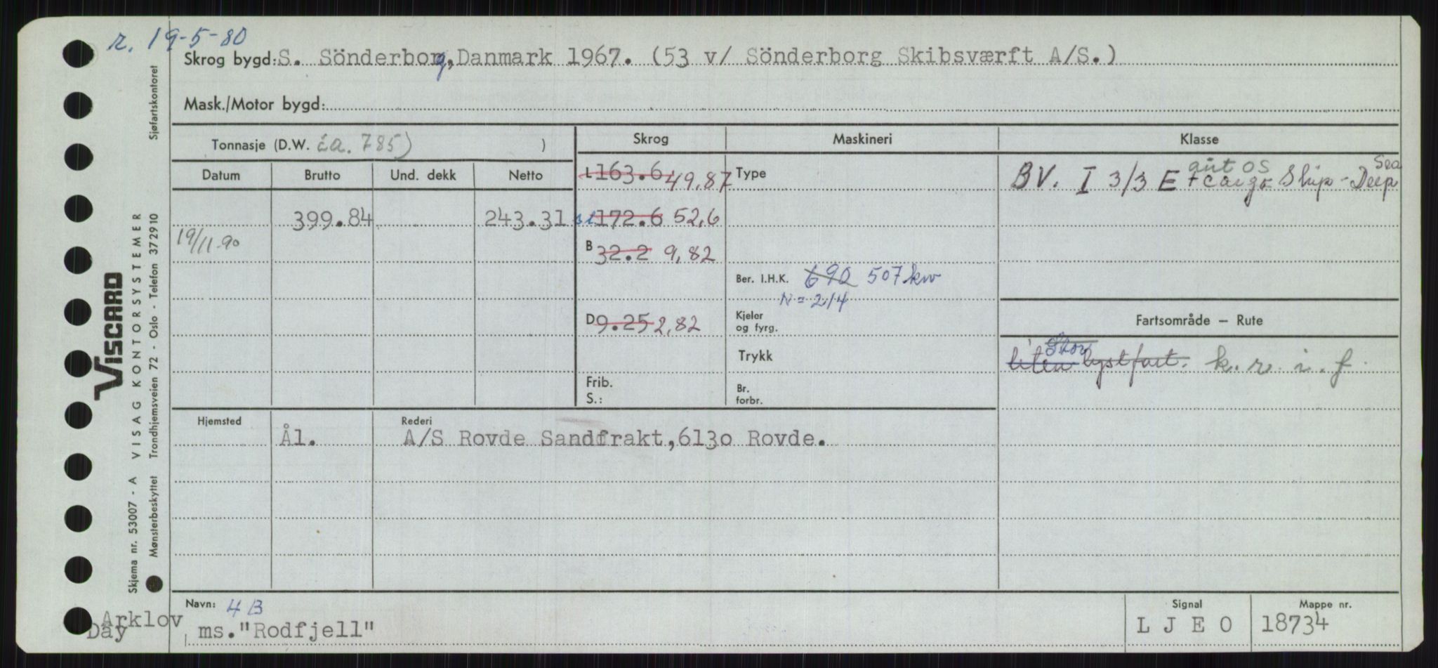 Sjøfartsdirektoratet med forløpere, Skipsmålingen, RA/S-1627/H/Ha/L0004/0002: Fartøy, Mas-R / Fartøy, Odin-R, p. 775