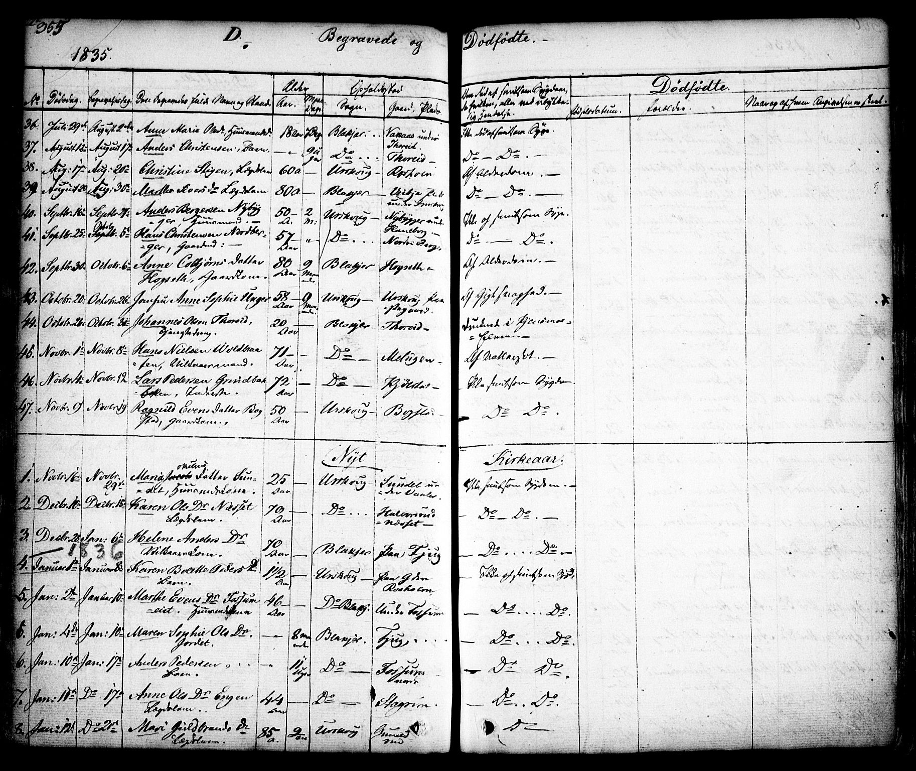 Aurskog prestekontor Kirkebøker, SAO/A-10304a/F/Fa/L0006: Parish register (official) no. I 6, 1829-1853, p. 355