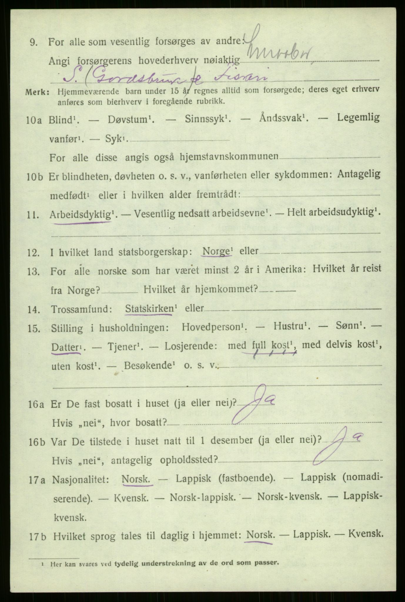 SATØ, 1920 census for Kvæfjord, 1920, p. 1714