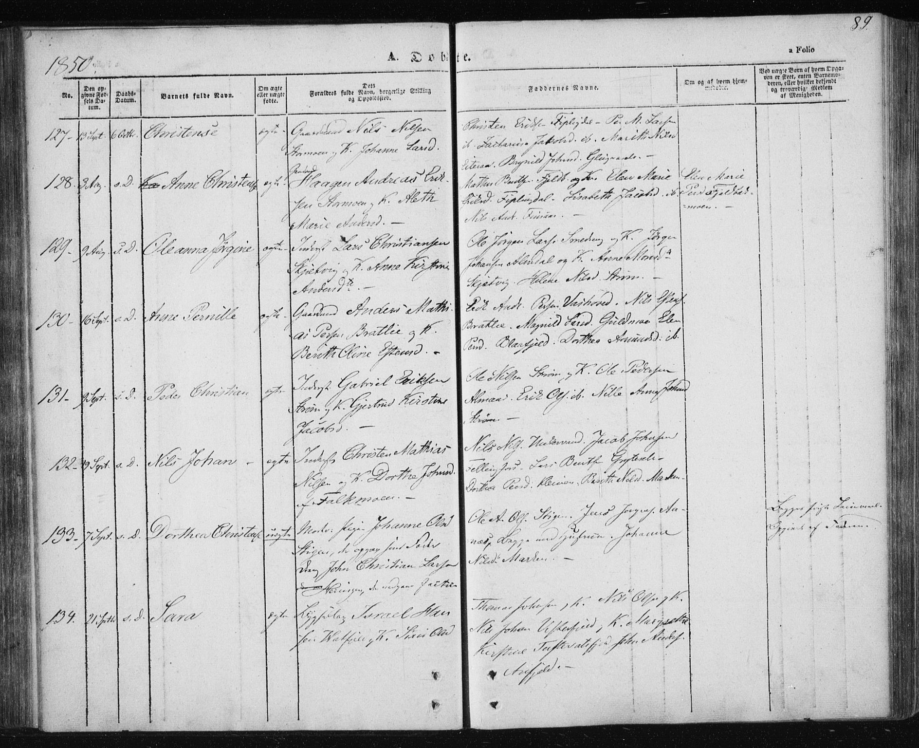 Ministerialprotokoller, klokkerbøker og fødselsregistre - Nordland, AV/SAT-A-1459/820/L0291: Parish register (official) no. 820A12, 1846-1854, p. 89