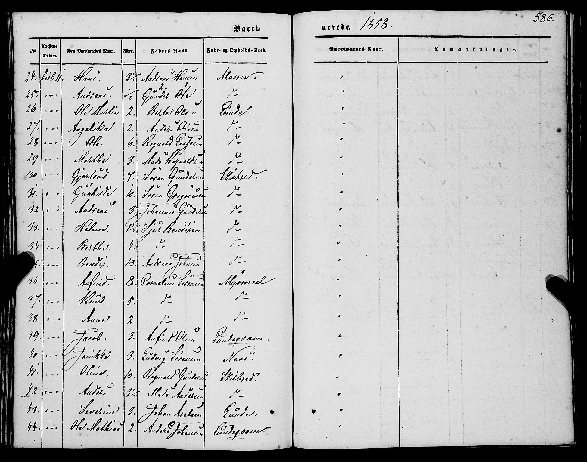 Gaular sokneprestembete, AV/SAB-A-80001/H/Haa: Parish register (official) no. A 4II, 1841-1859, p. 586