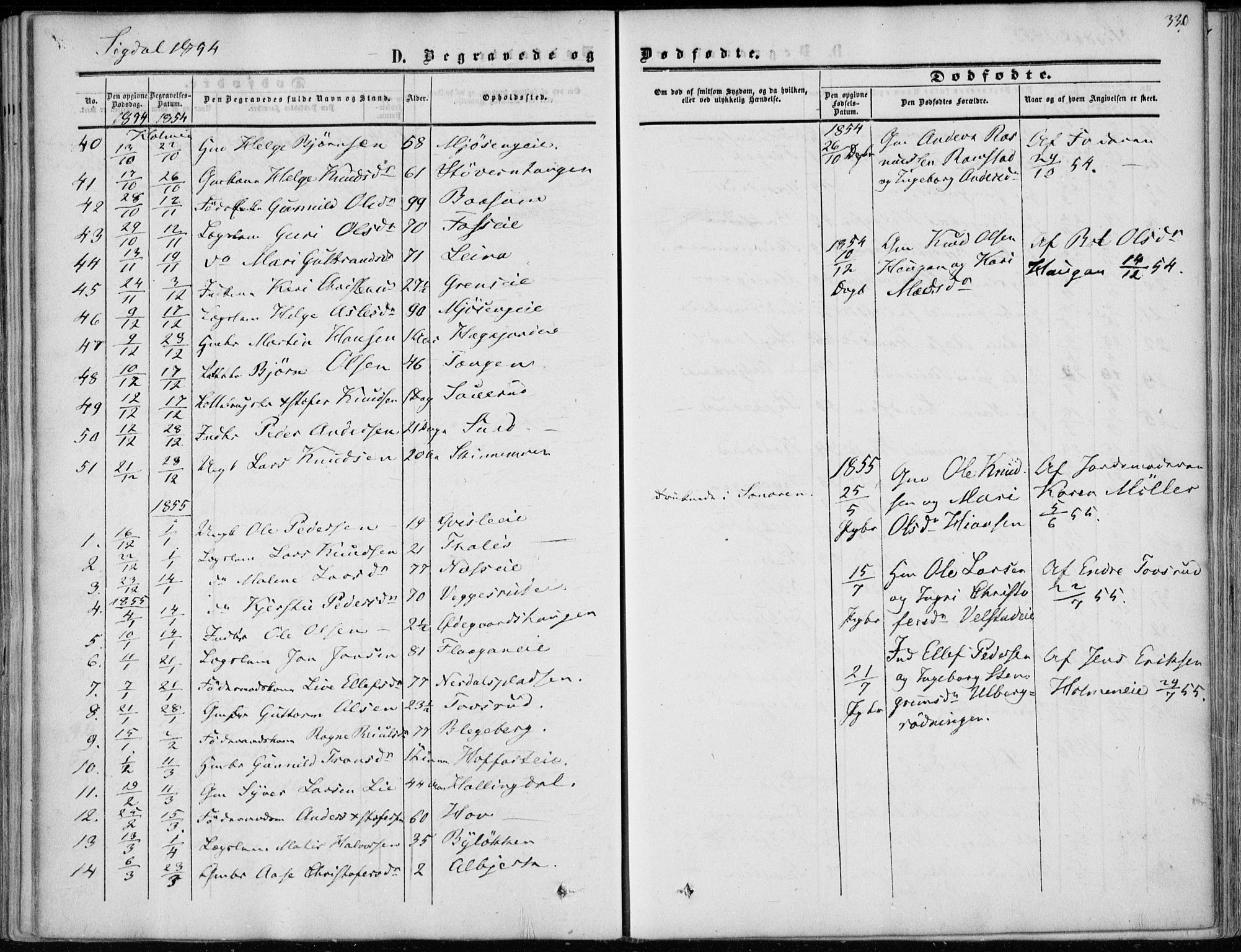 Sigdal kirkebøker, SAKO/A-245/F/Fa/L0008: Parish register (official) no. I 8, 1850-1859, p. 330