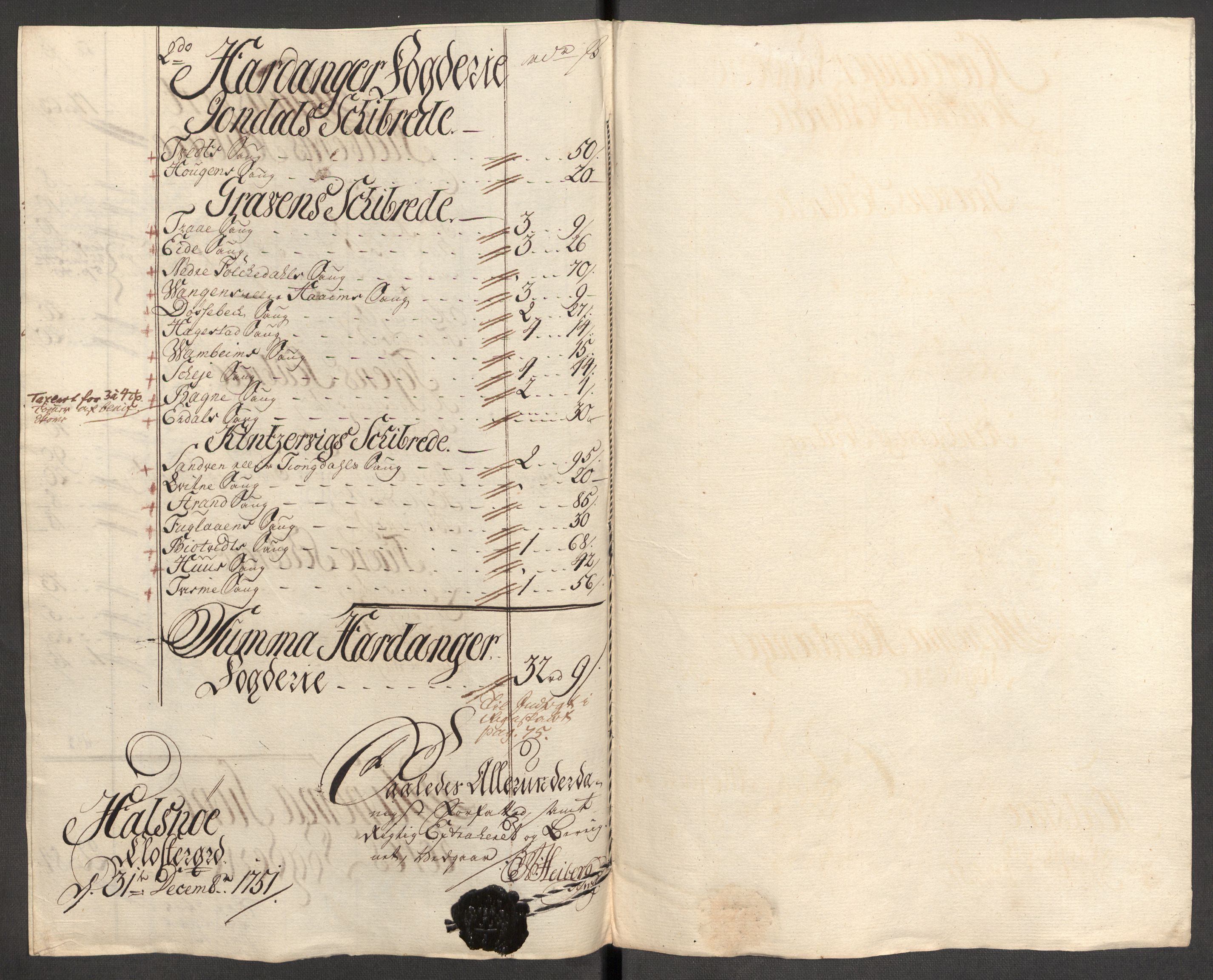 Rentekammeret inntil 1814, Reviderte regnskaper, Fogderegnskap, AV/RA-EA-4092/R48/L3056: Fogderegnskap Sunnhordland og Hardanger, 1751, p. 146