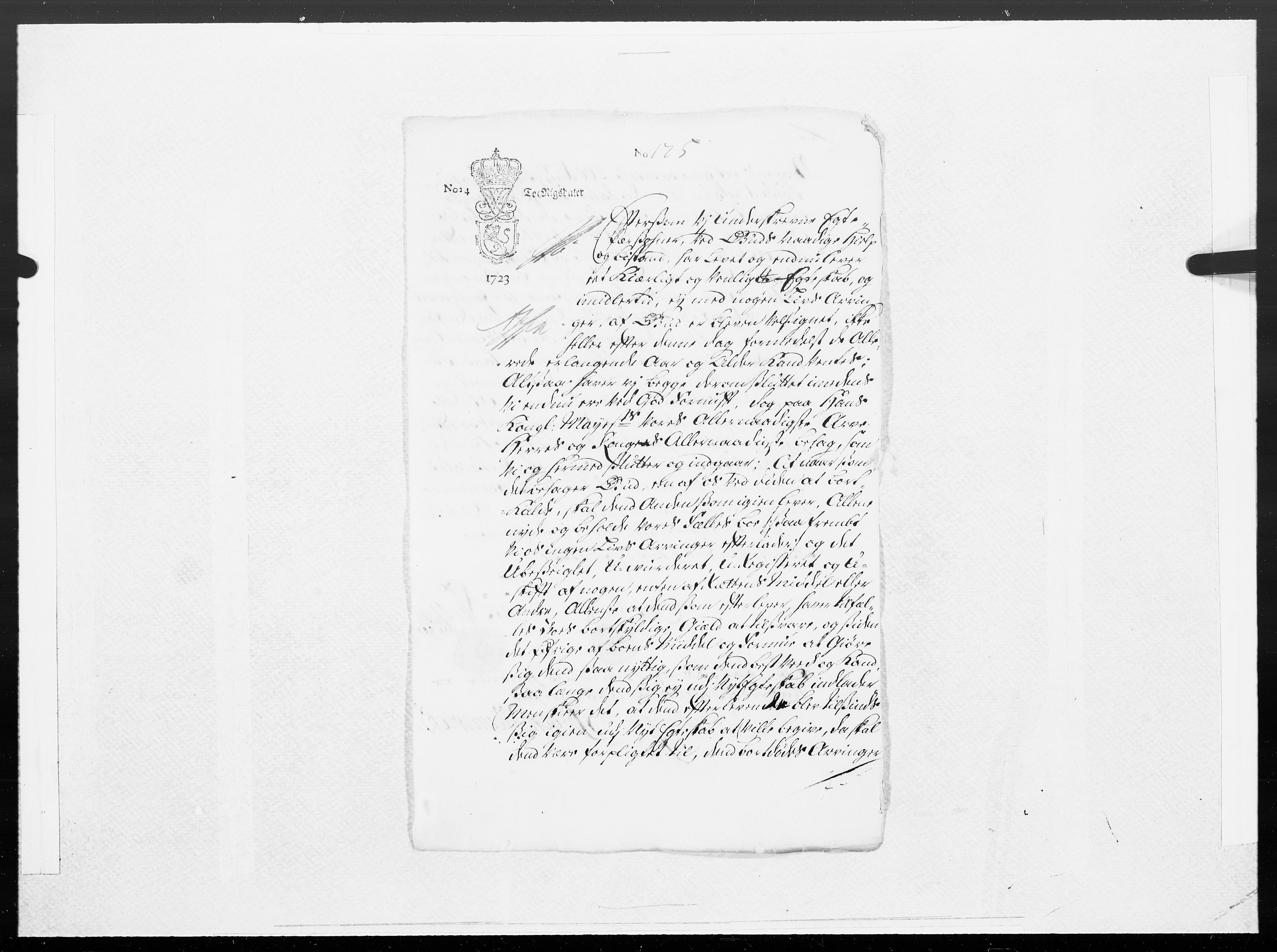 Danske Kanselli 1572-1799, AV/RA-EA-3023/F/Fc/Fcc/Fcca/L0093: Norske innlegg 1572-1799, 1723, p. 3