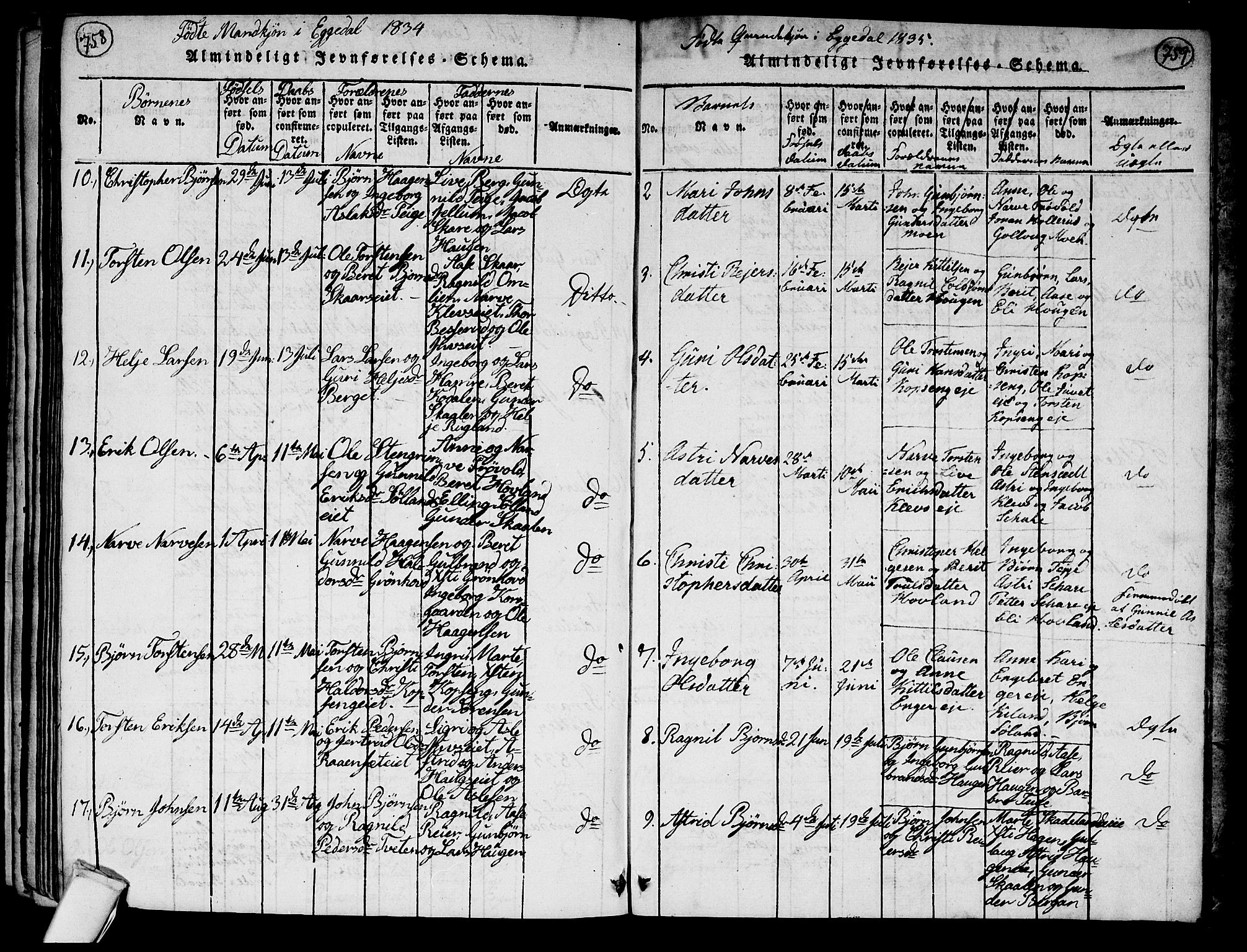 Sigdal kirkebøker, SAKO/A-245/G/Ga/L0001: Parish register (copy) no. I 1 /2, 1816-1835, p. 758-759