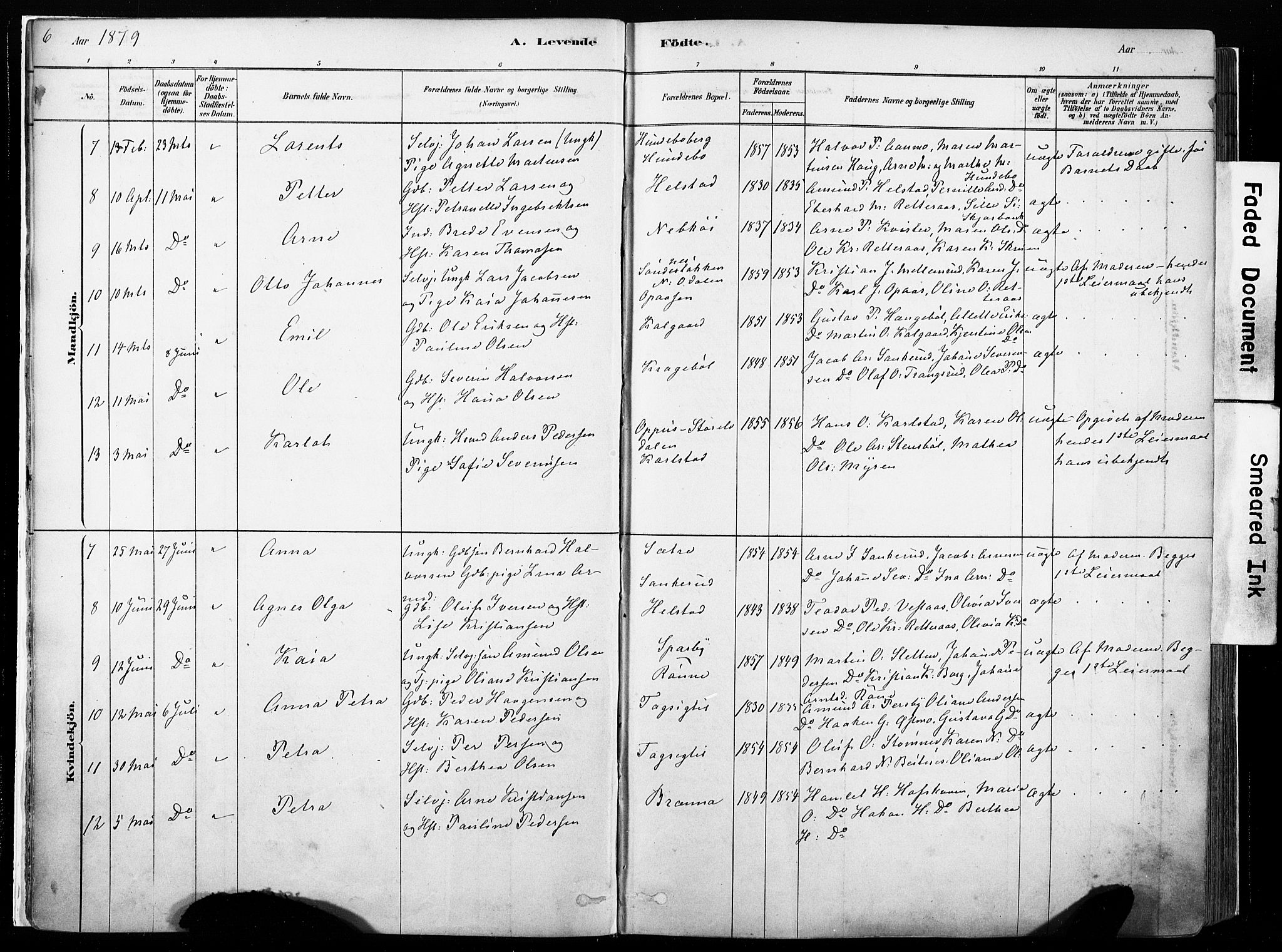 Hof prestekontor, AV/SAH-PREST-038/H/Ha/Haa/L0010: Parish register (official) no. 10, 1878-1909, p. 6