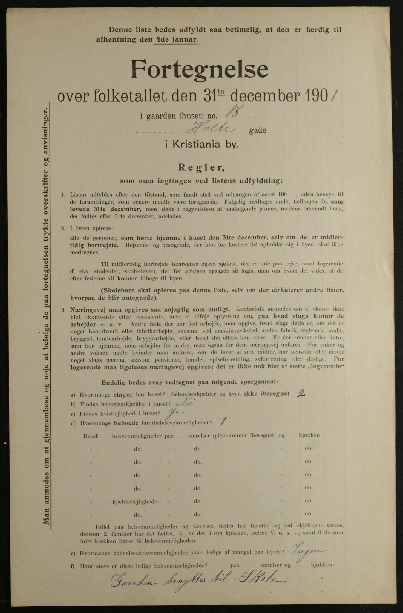 OBA, Municipal Census 1901 for Kristiania, 1901, p. 6505