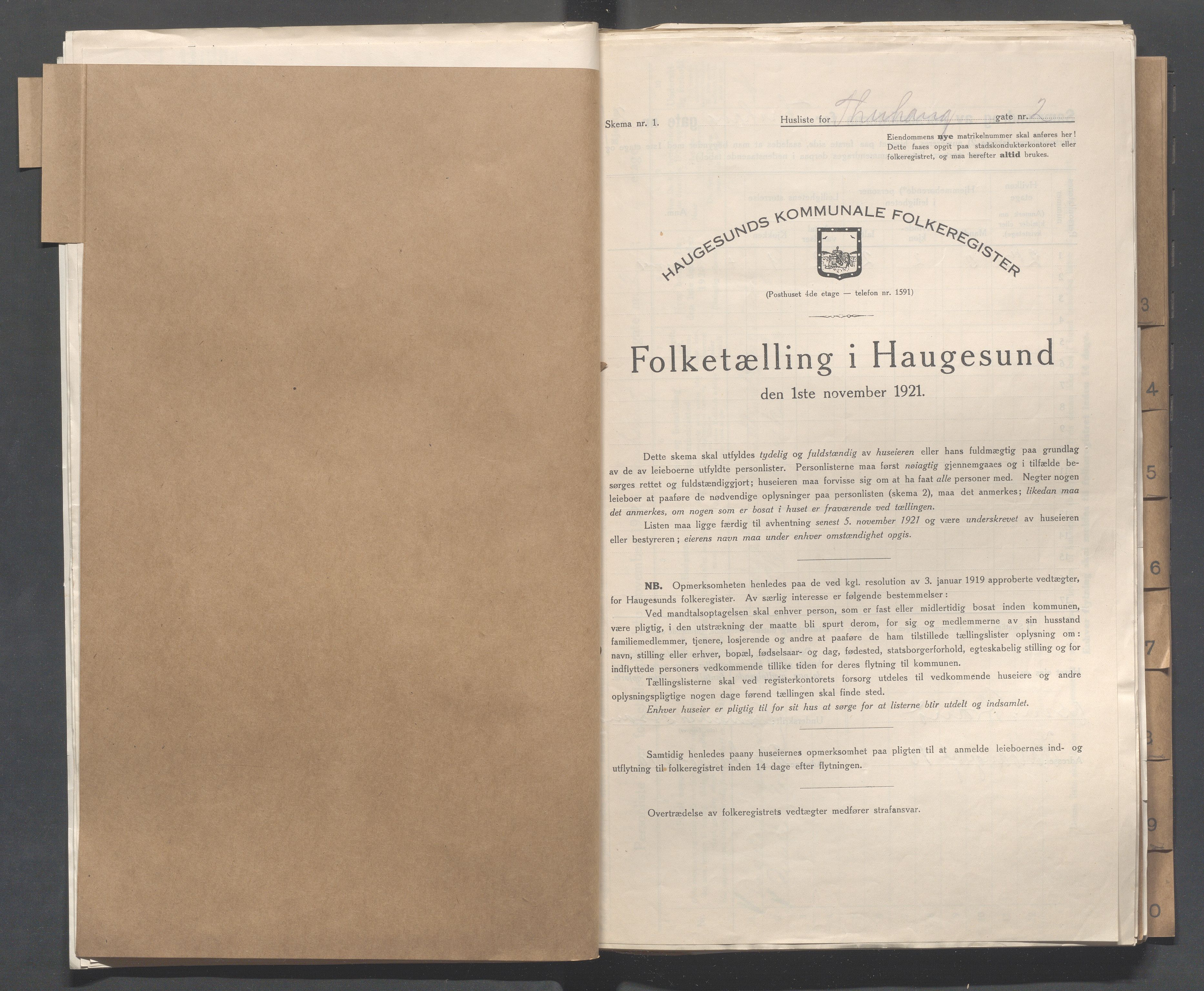 IKAR, Local census 1.11.1921 for Haugesund, 1921, p. 5398