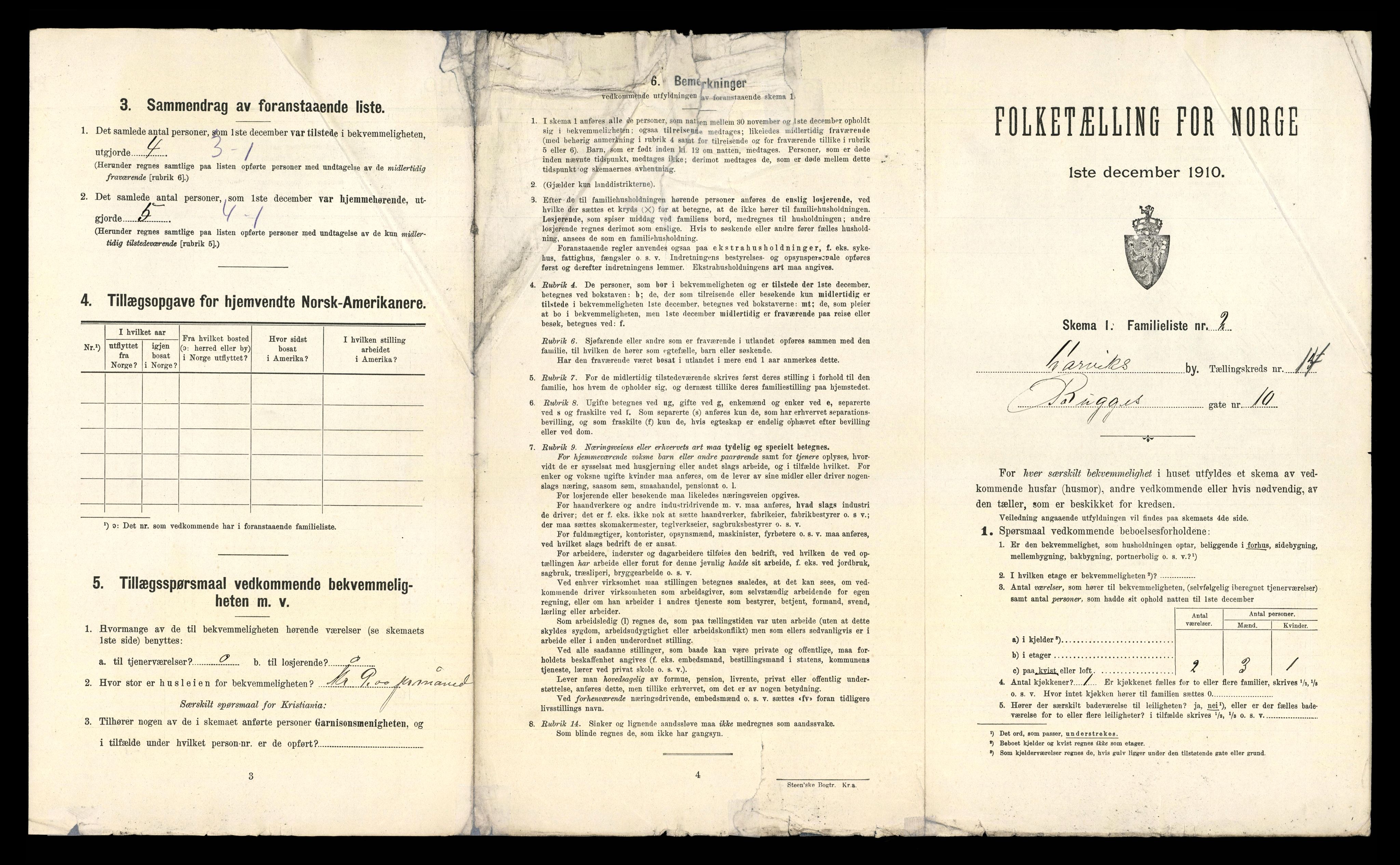 RA, 1910 census for Larvik, 1910, p. 4757