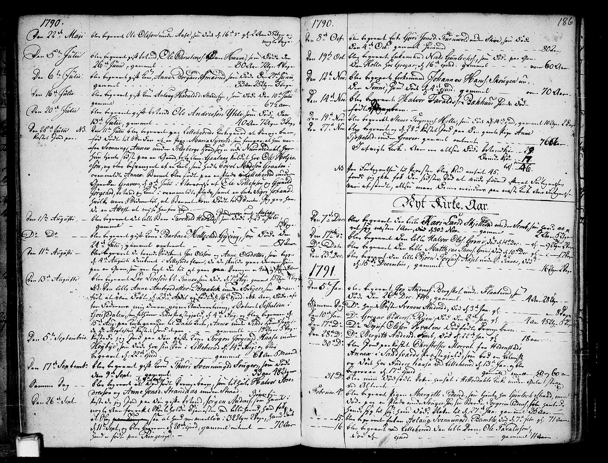 Heddal kirkebøker, AV/SAKO-A-268/F/Fa/L0004: Parish register (official) no. I 4, 1784-1814, p. 186