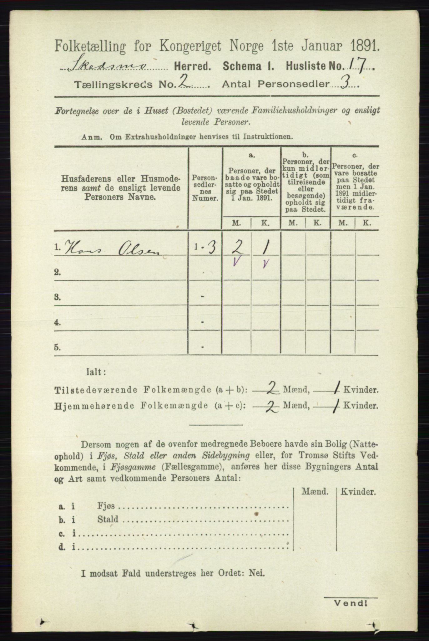 RA, 1891 census for 0231 Skedsmo, 1891, p. 526