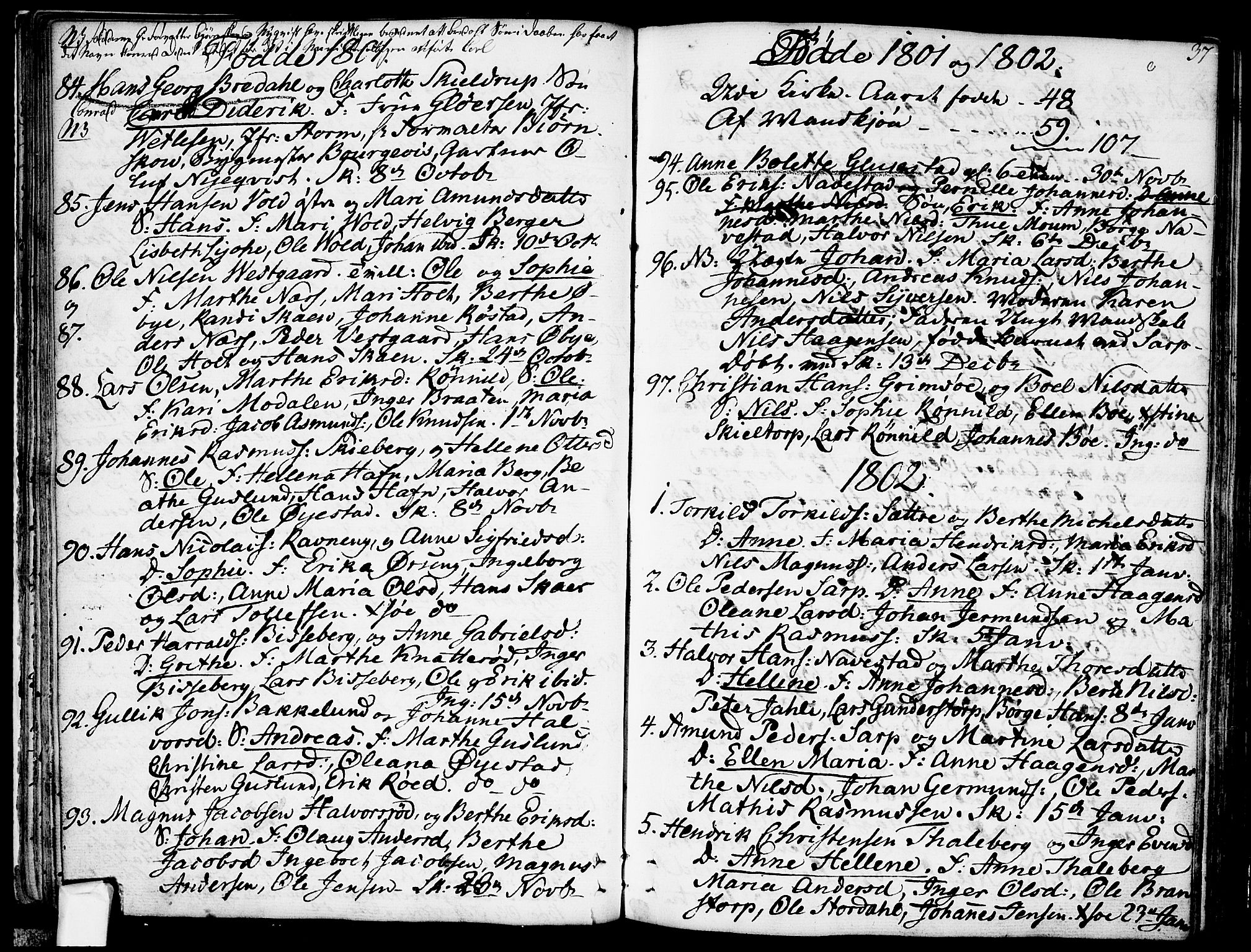 Skjeberg prestekontor Kirkebøker, SAO/A-10923/F/Fa/L0003: Parish register (official) no. I 3, 1792-1814, p. 37