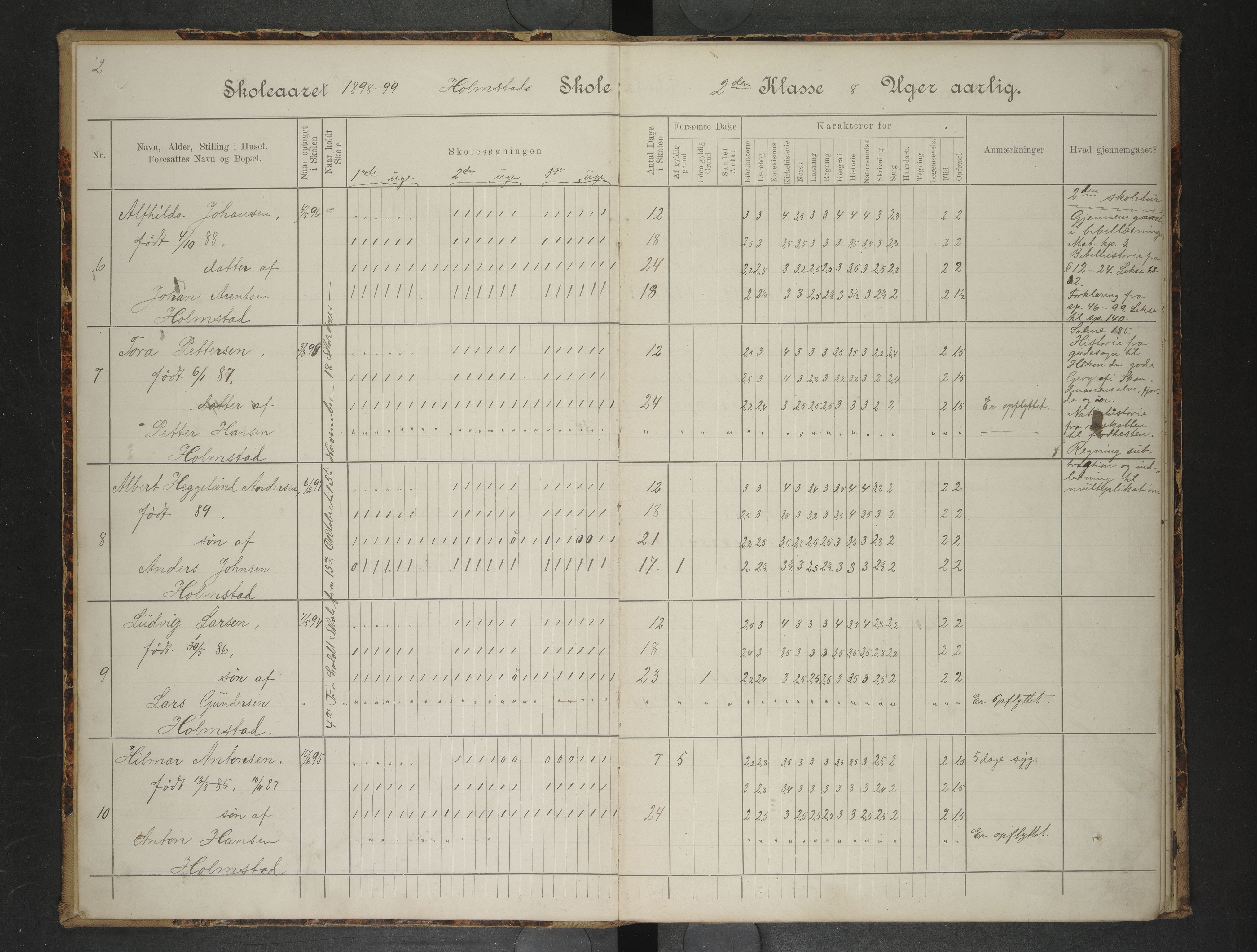 Hadsel kommune. Storvik og Valfjord skolekrets, AIN/K-18660.510.43/F/L0001: Skoleprotokoll Storvik og Valfjord skolekrets, 1898-1902