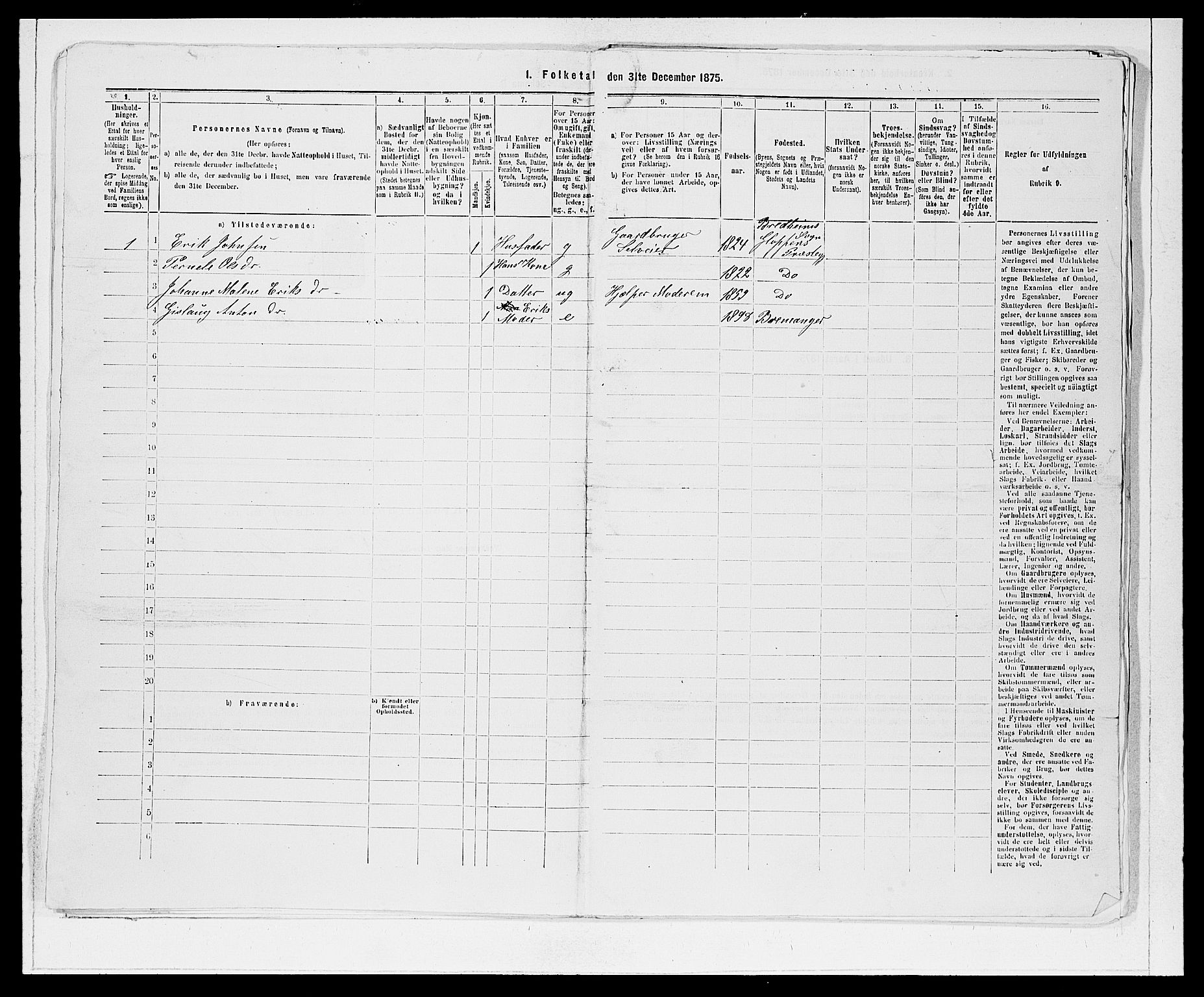 SAB, 1875 Census for 1445P Gloppen, 1875, p. 1086