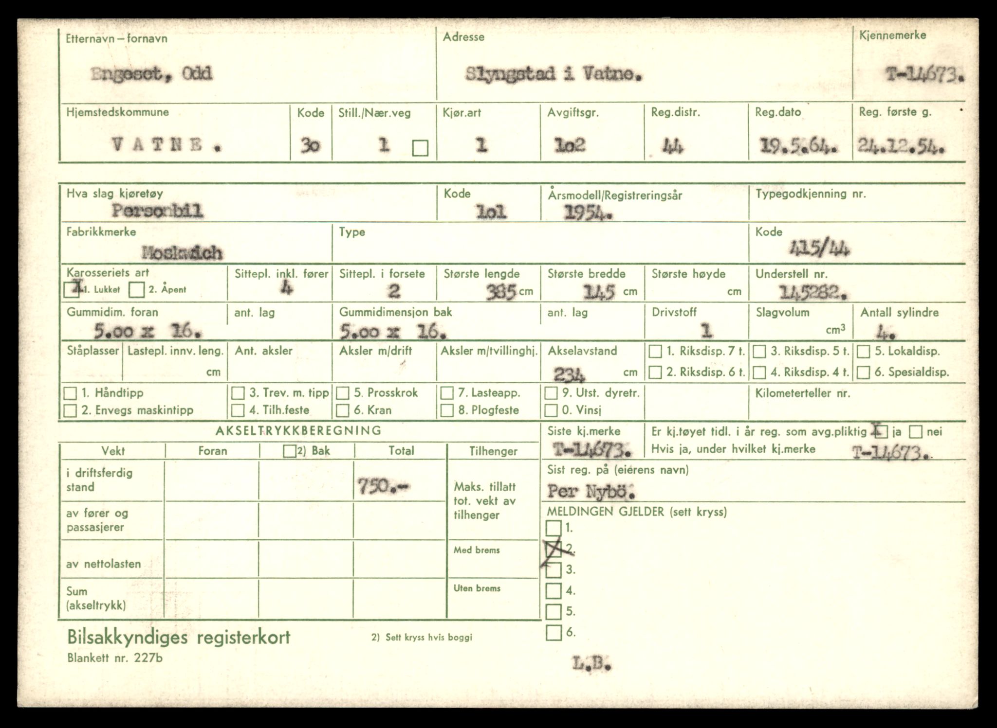 Møre og Romsdal vegkontor - Ålesund trafikkstasjon, AV/SAT-A-4099/F/Fe/L0047: Registreringskort for kjøretøy T 14580 - T 14720, 1927-1998, p. 2165