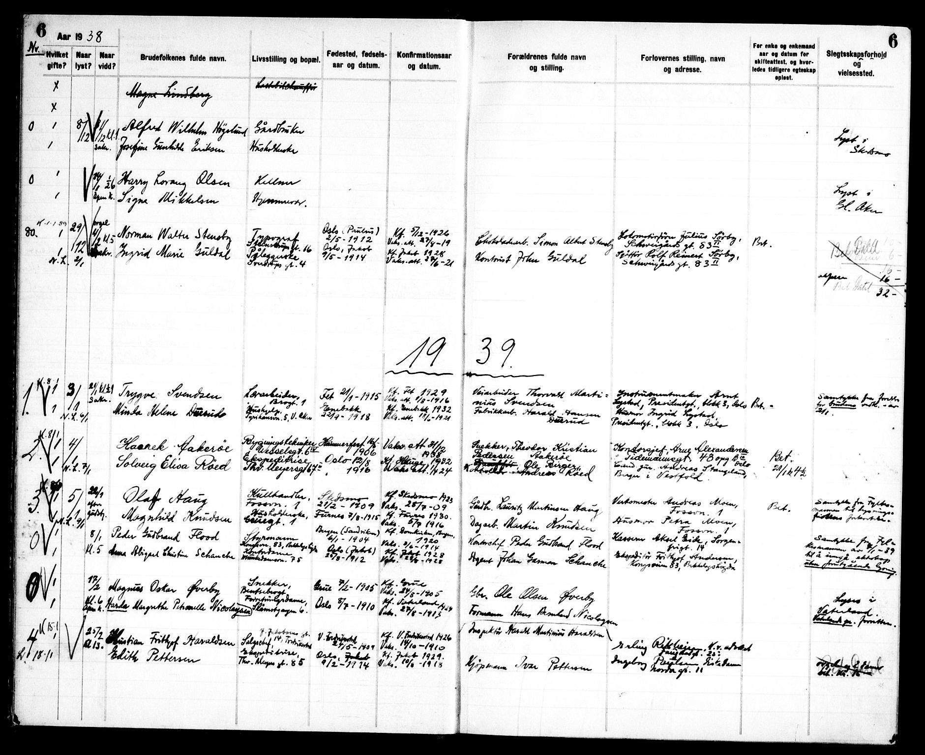 Jakob prestekontor Kirkebøker, AV/SAO-A-10850/H/Ha/L0002: Banns register no. 2, 1917-1952, p. 6