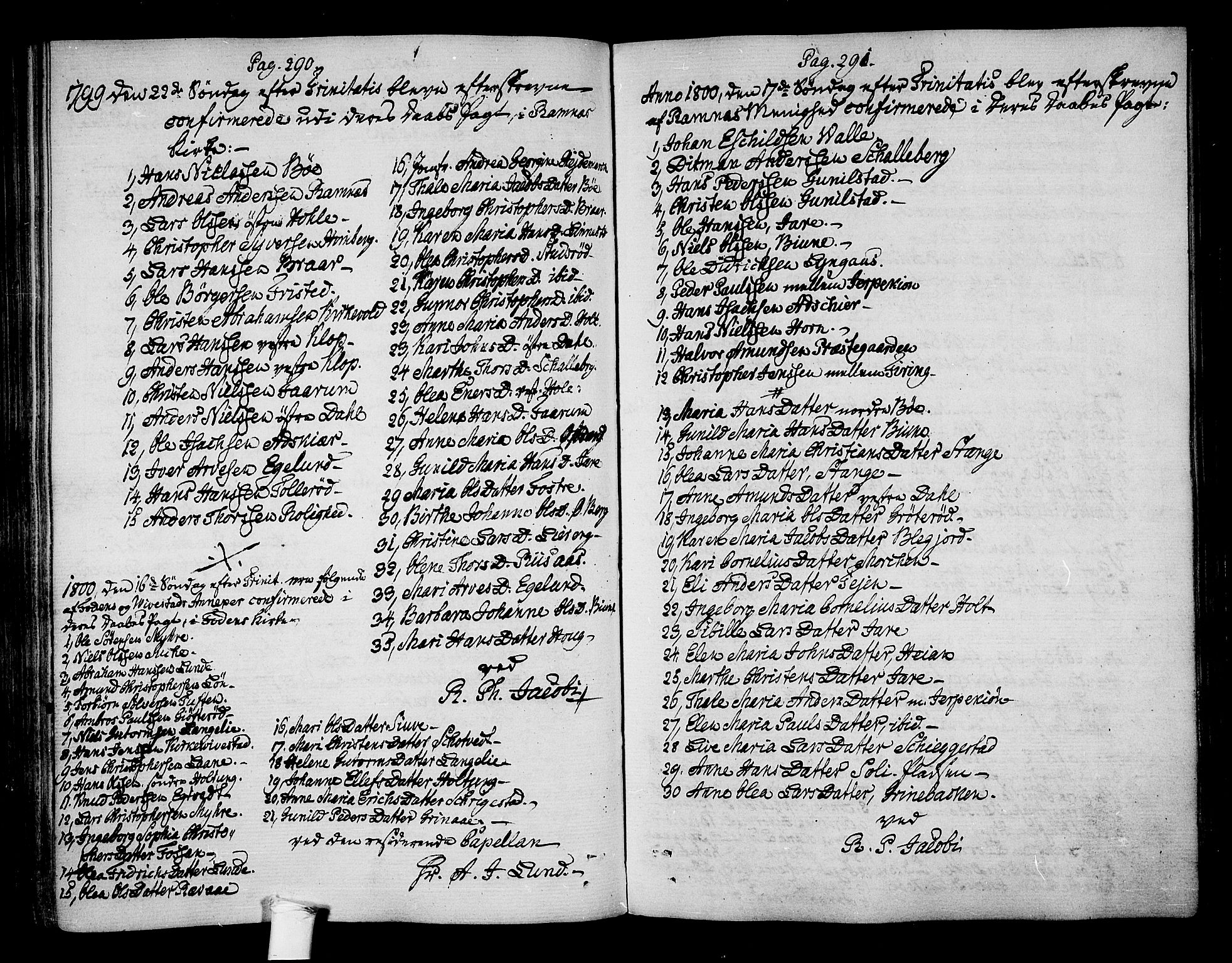 Ramnes kirkebøker, SAKO/A-314/F/Fa/L0003: Parish register (official) no. I 3, 1790-1813, p. 290-291