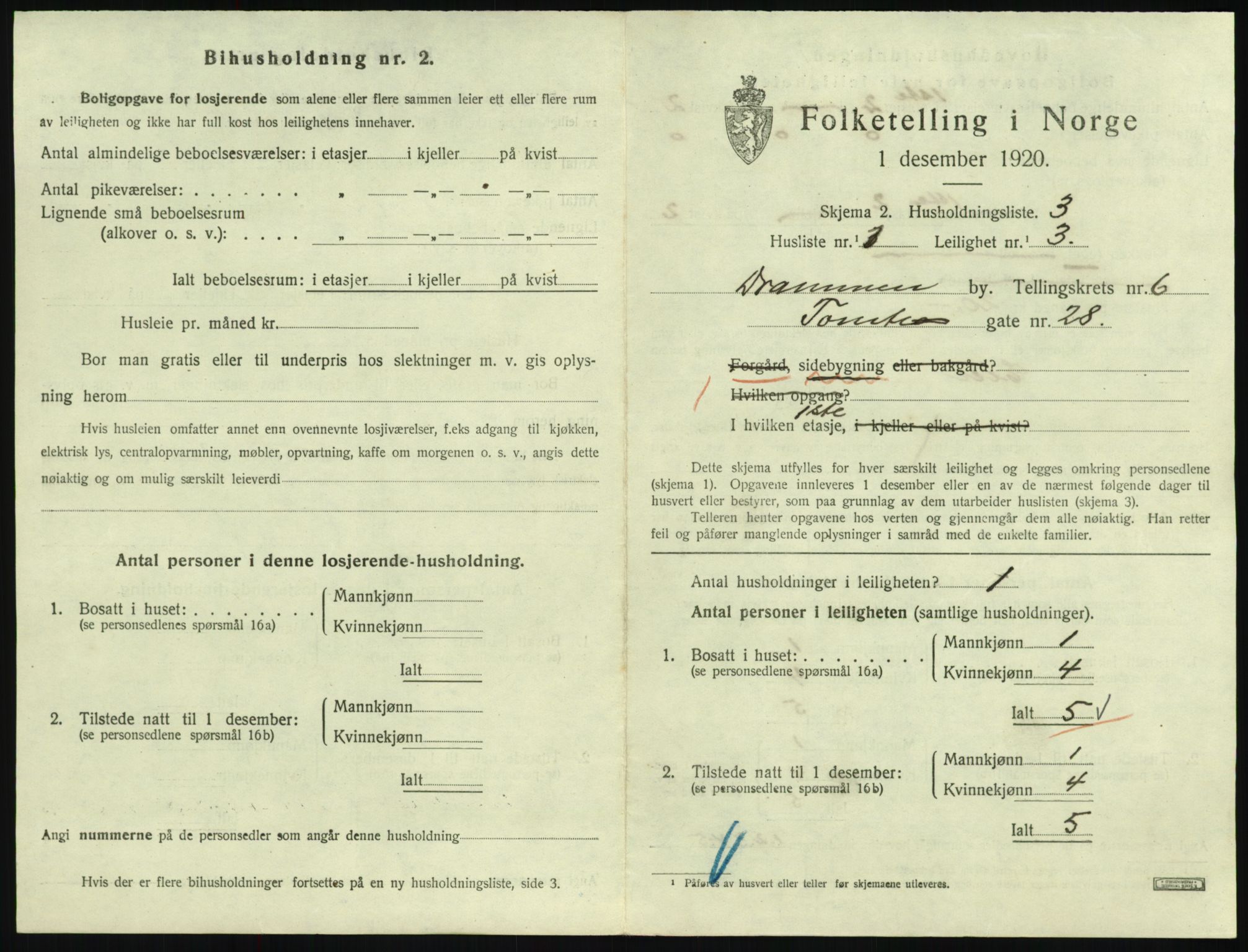 SAKO, 1920 census for Drammen, 1920, p. 11057