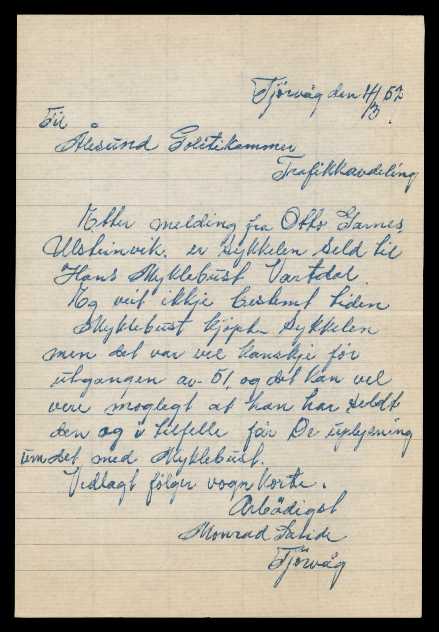 Møre og Romsdal vegkontor - Ålesund trafikkstasjon, AV/SAT-A-4099/F/Fe/L0026: Registreringskort for kjøretøy T 11046 - T 11160, 1927-1998, p. 1091