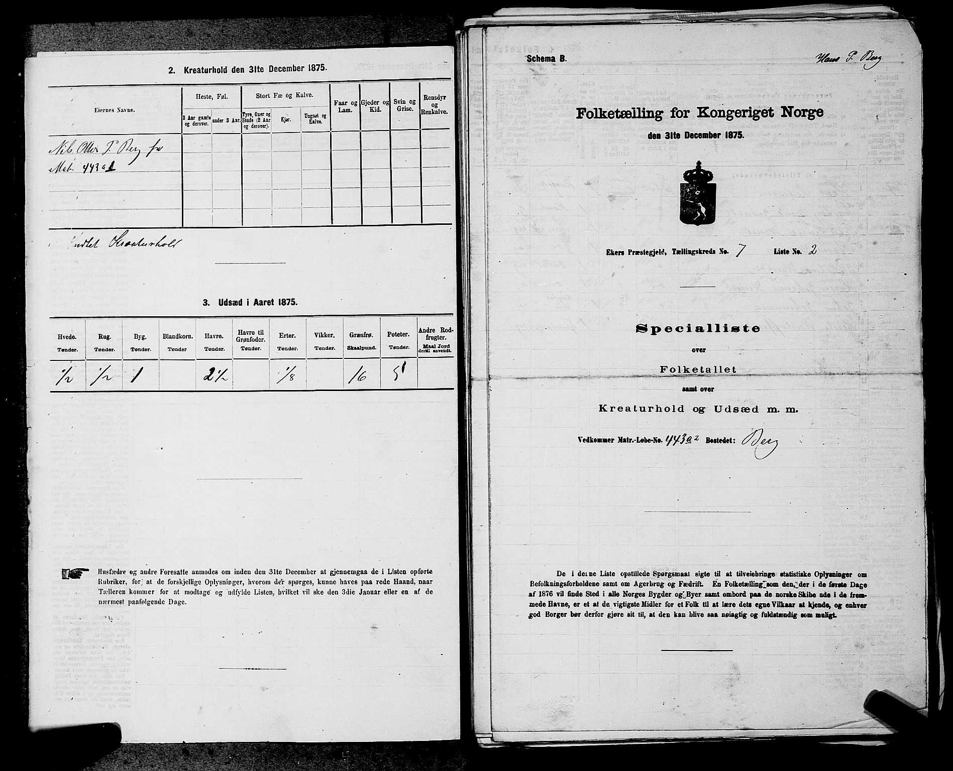 SAKO, 1875 census for 0624P Eiker, 1875, p. 1277