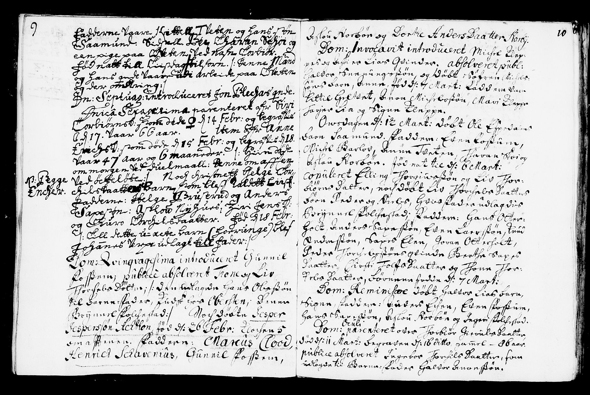 Bø kirkebøker, SAKO/A-257/F/Fa/L0001: Parish register (official) no. 1, 1689-1699, p. 9-10