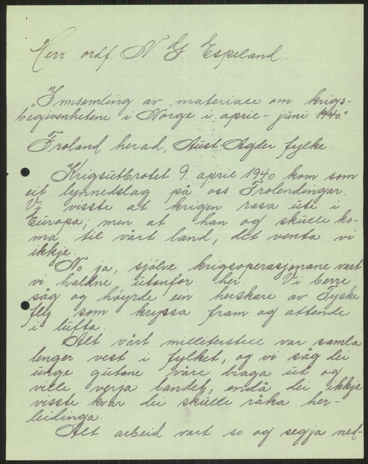 Forsvaret, Forsvarets krigshistoriske avdeling, AV/RA-RAFA-2017/Y/Ya/L0014: II-C-11-31 - Fylkesmenn.  Rapporter om krigsbegivenhetene 1940., 1940, p. 742