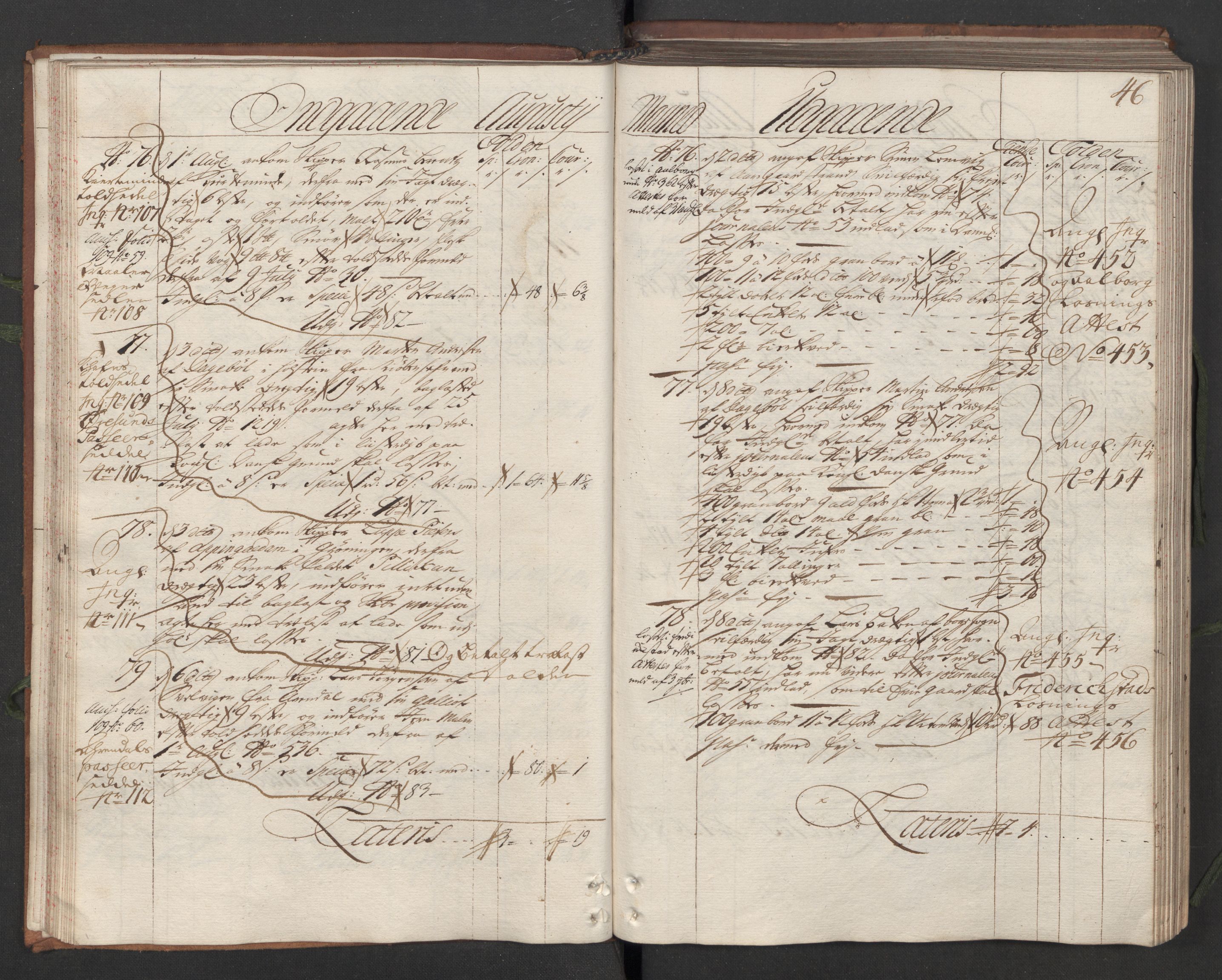 Generaltollkammeret, tollregnskaper, AV/RA-EA-5490/R05/L0012/0001: Tollregnskaper Moss, Son, Krokstad / Hovedtollbok, 1731, p. 45b-46a