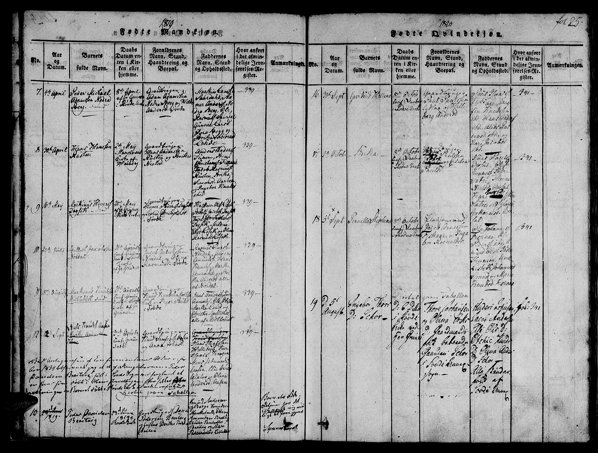 Ministerialprotokoller, klokkerbøker og fødselsregistre - Møre og Romsdal, AV/SAT-A-1454/501/L0004: Parish register (official) no. 501A04, 1816-1831, p. 25