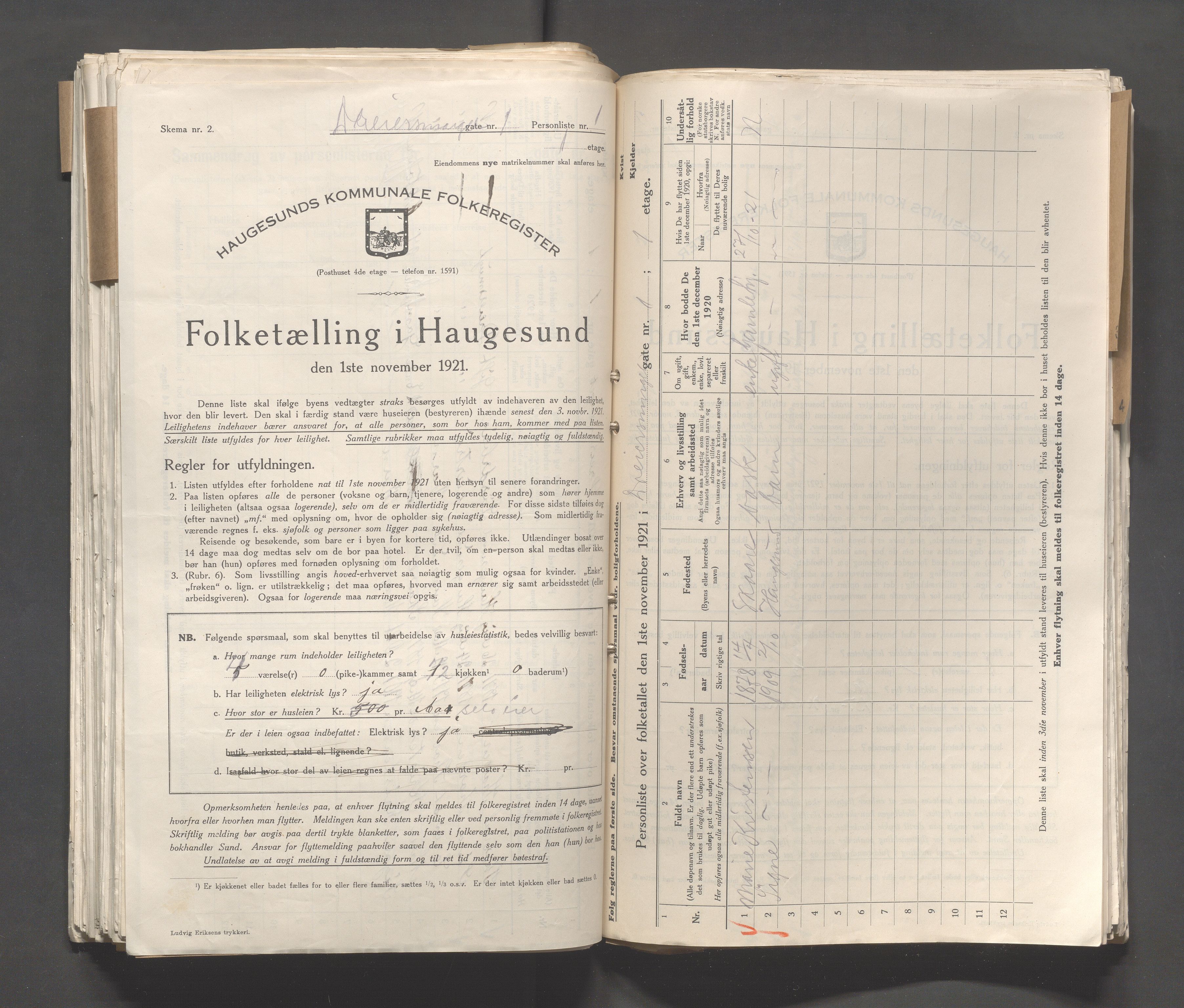 IKAR, Local census 1.11.1921 for Haugesund, 1921, p. 647