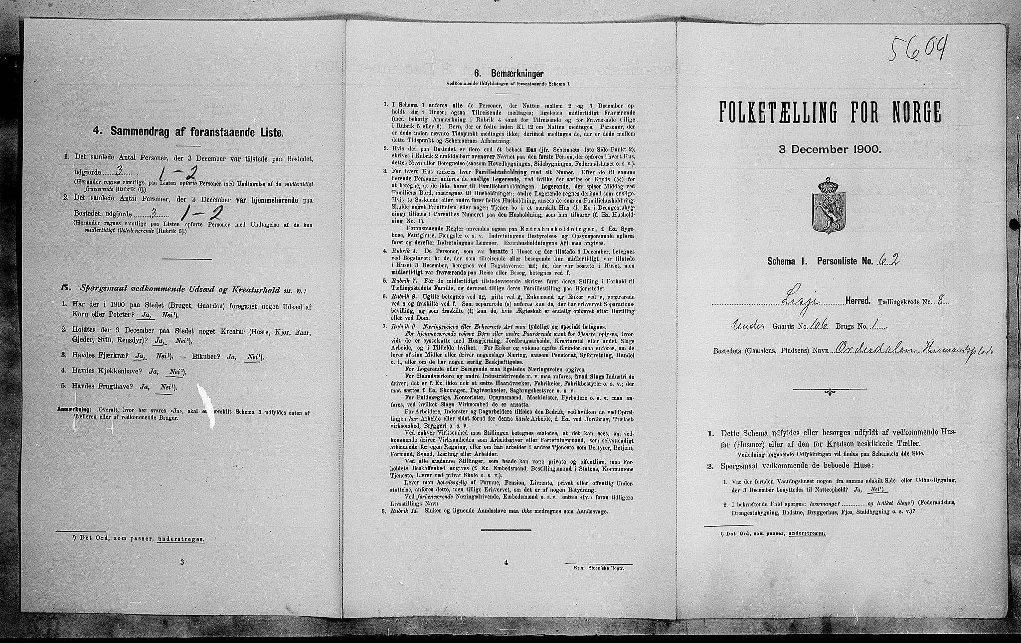 SAH, 1900 census for Lesja, 1900, p. 731