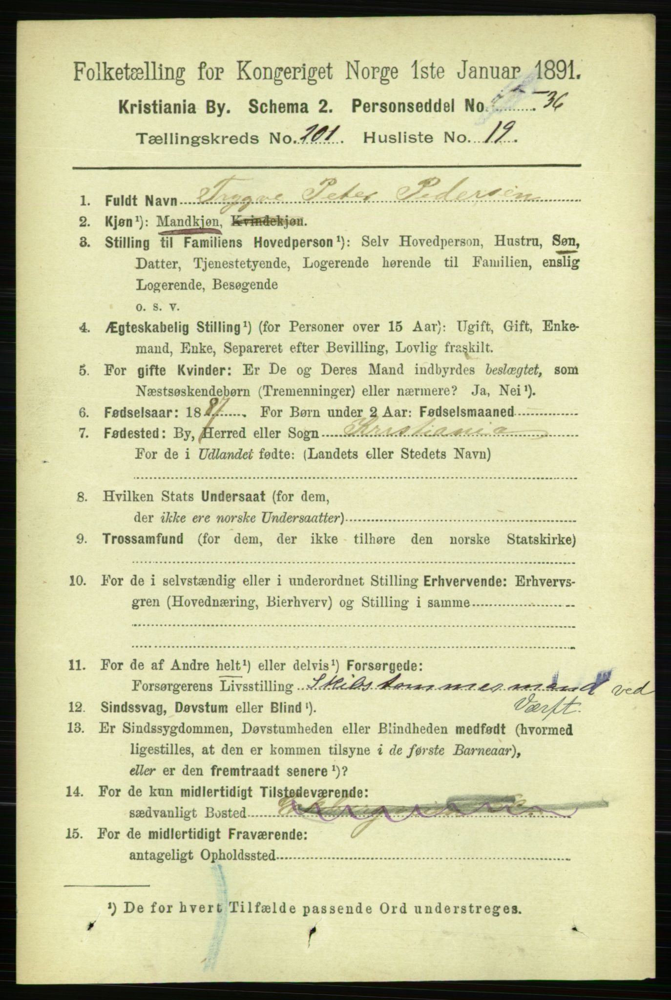 RA, 1891 census for 0301 Kristiania, 1891, p. 121360